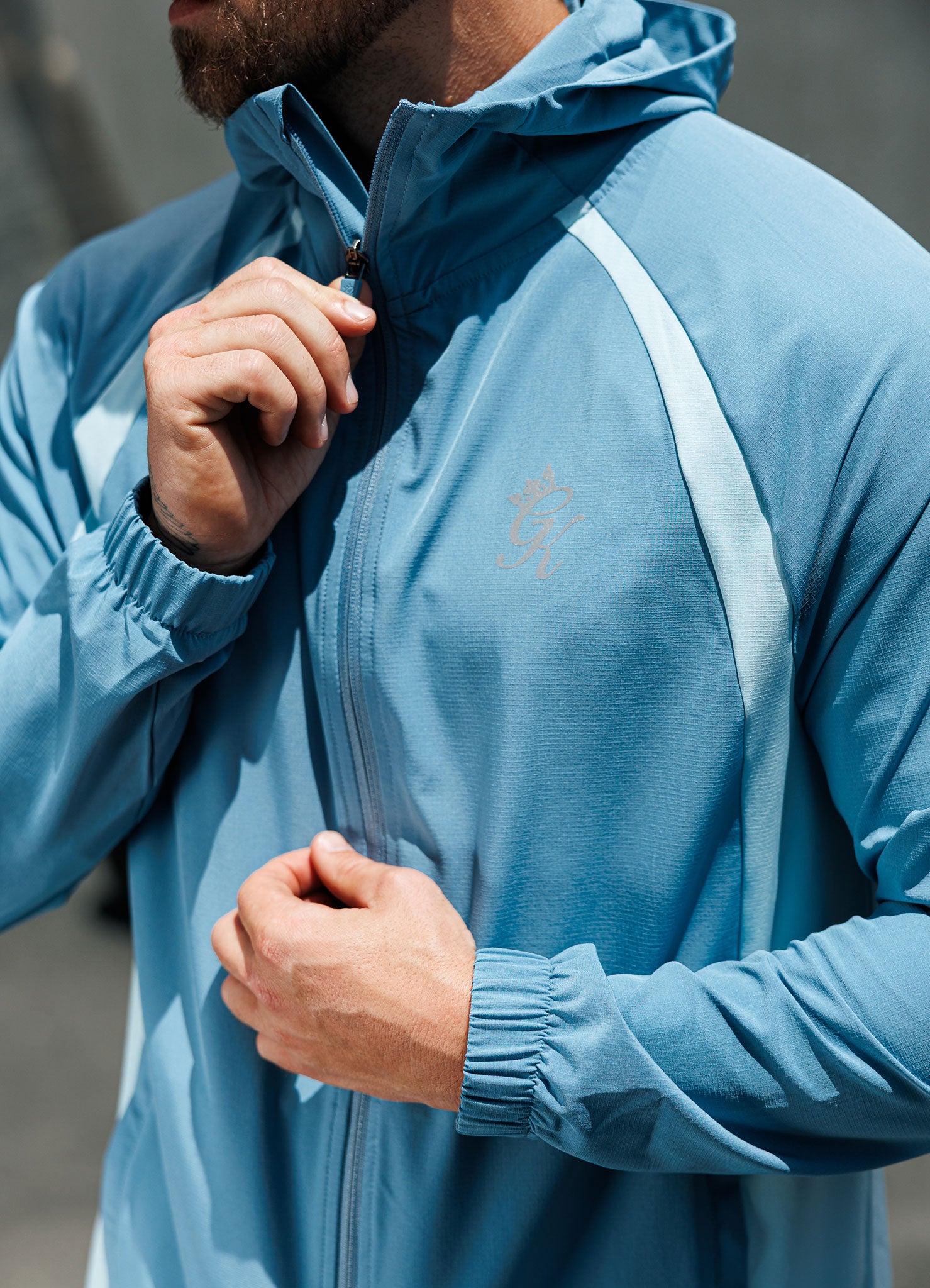 Gym King Flex 2.0 Woven Hood - Iced Aqua/Coastal Blue