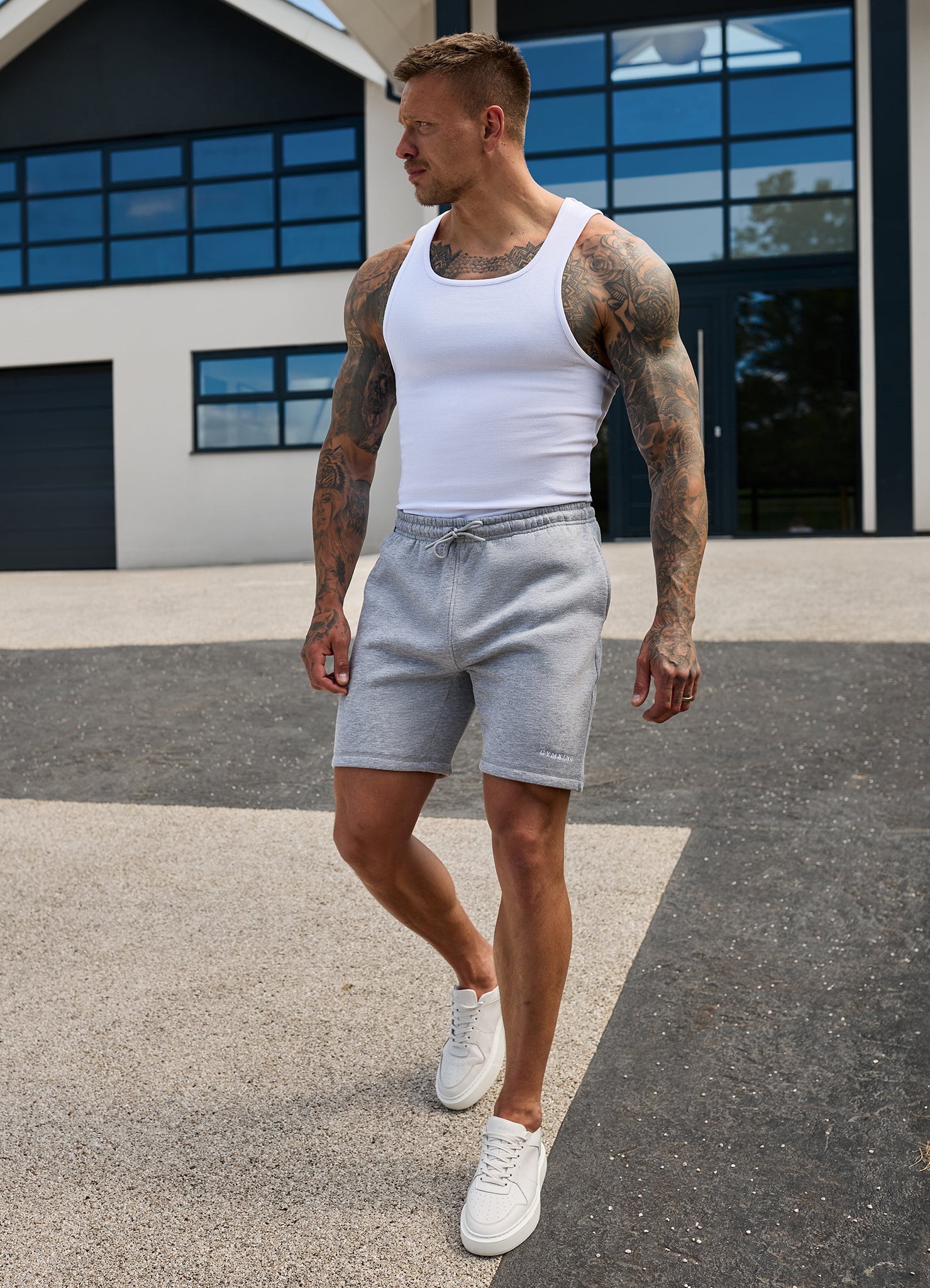 Gym King Fundamental Rib Vest - White