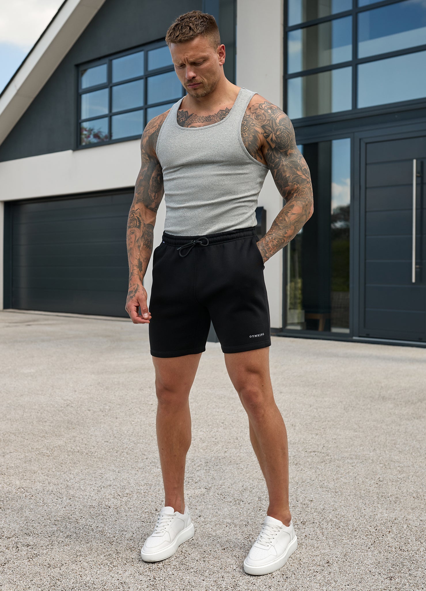 Gym King Fundamental Rib Vest - Grey Marl