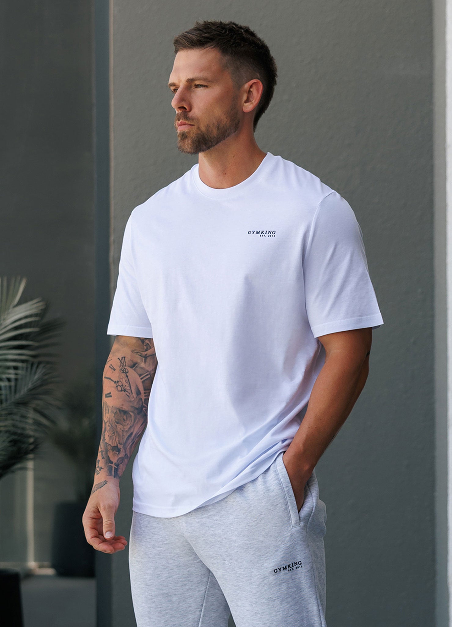 Gym King Established Regular Fit Tee - White