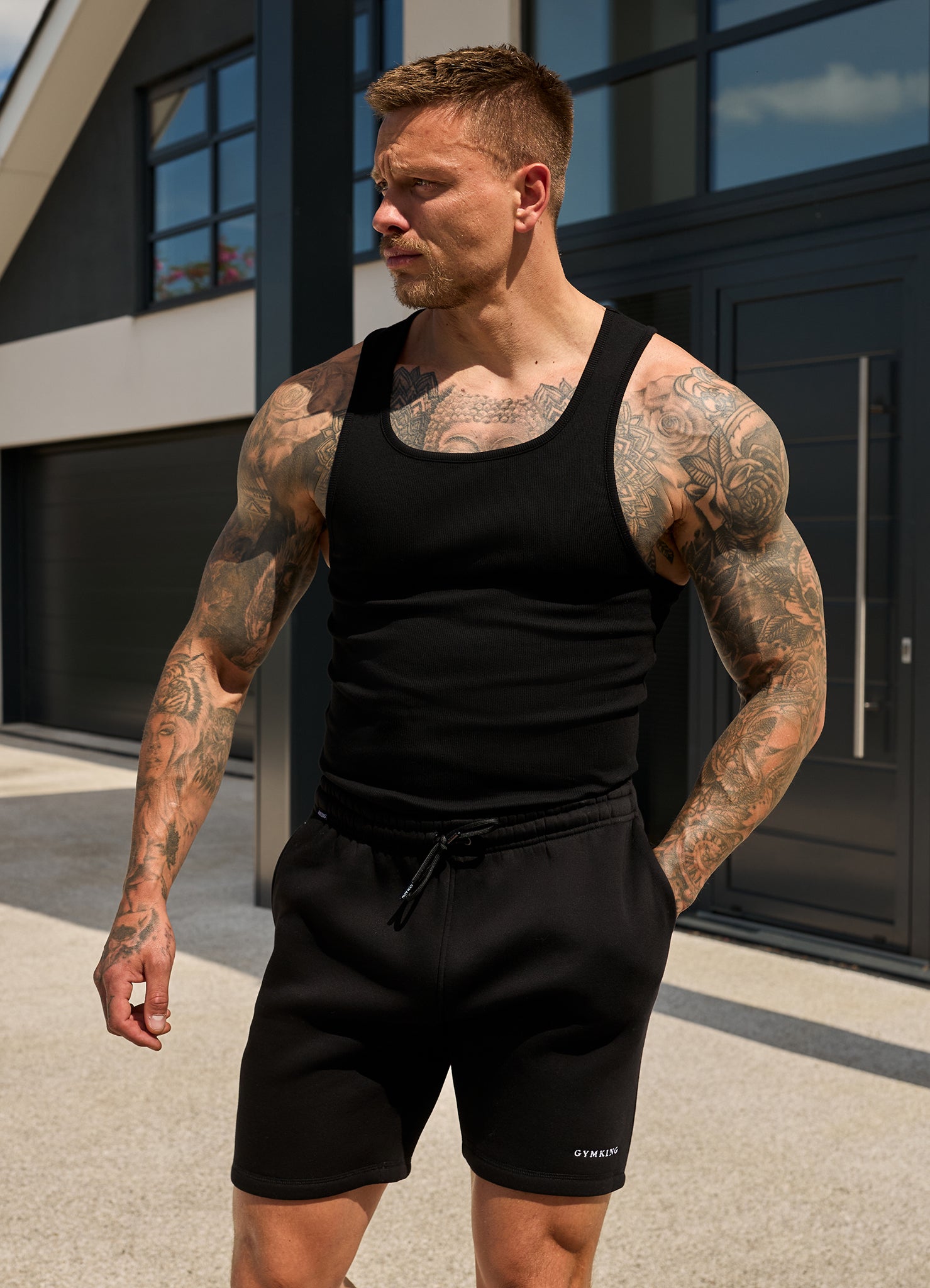 Gym King Fundamental Rib Vest - Black