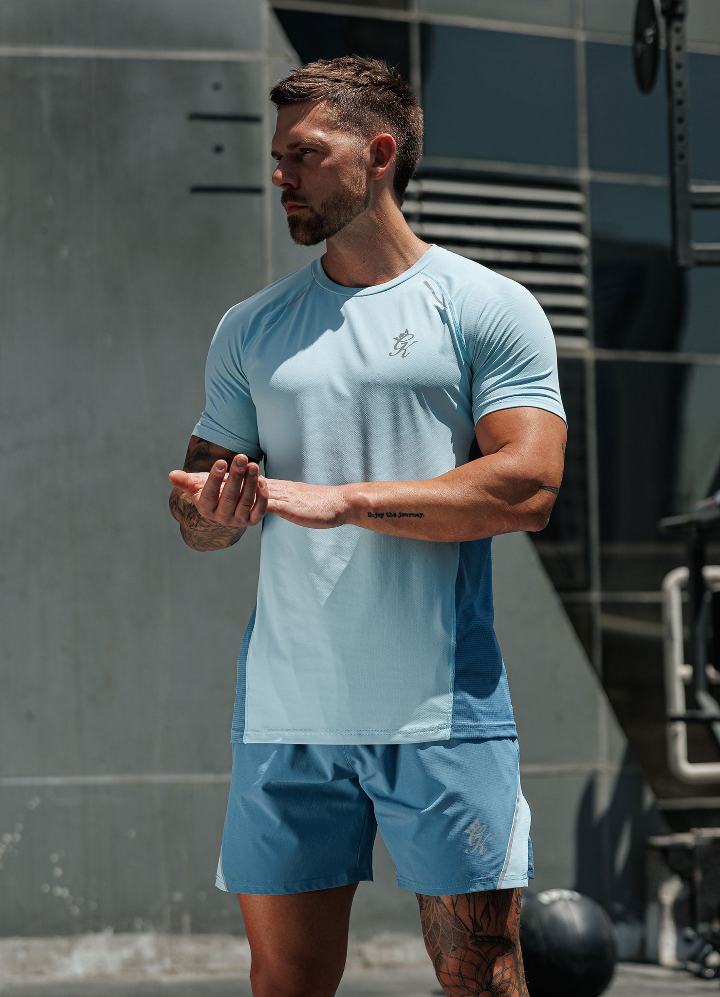 Gym King Flex 2.0 Tee - Iced Aqua/Coastal Blue