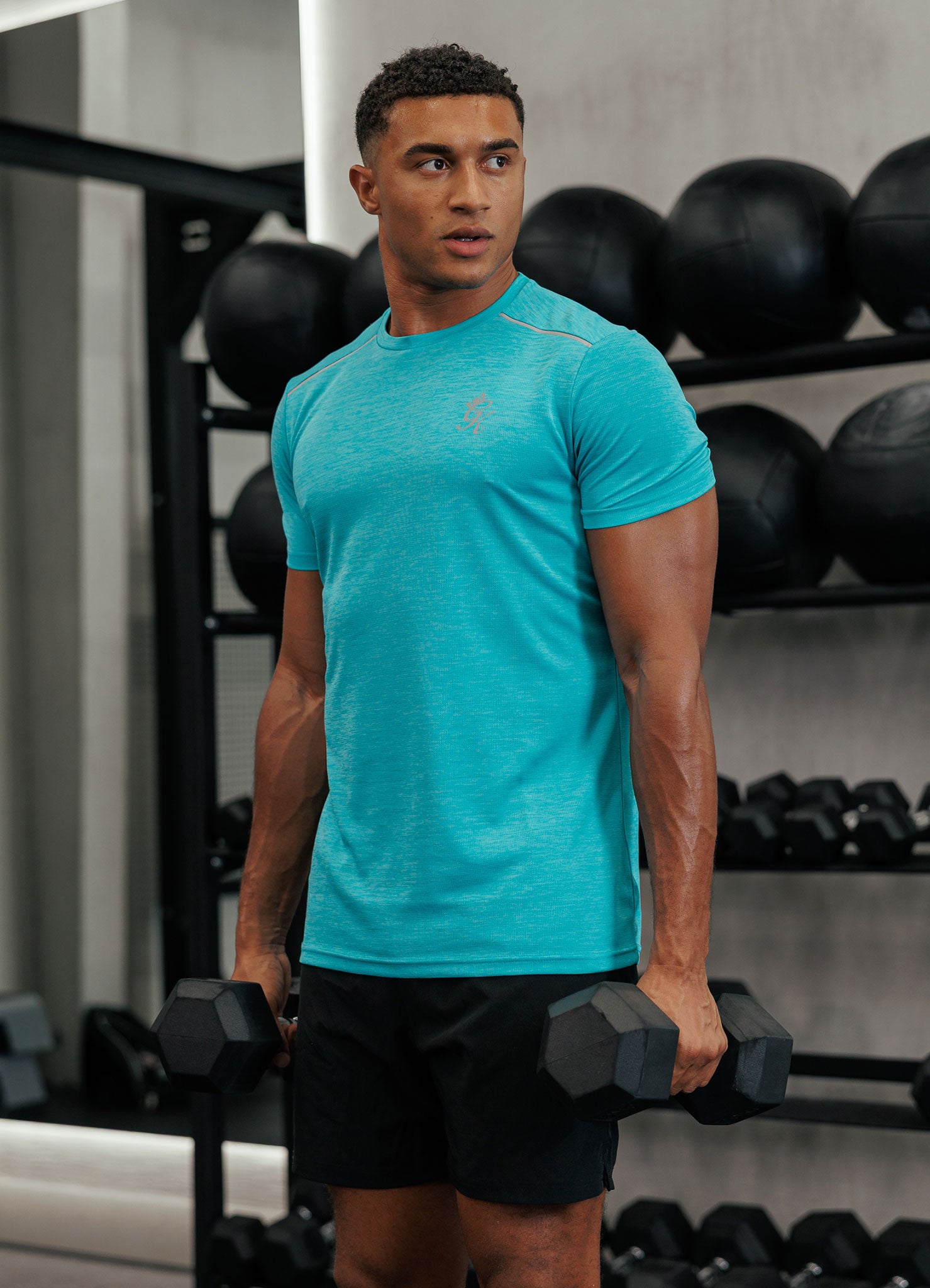 Gym King Element Tee - Turquoise Marl