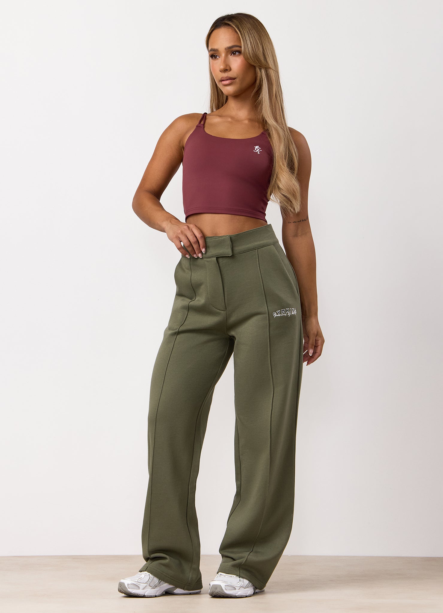 Gym King Powered By Belief Straight Leg Jogger - Warm Khaki