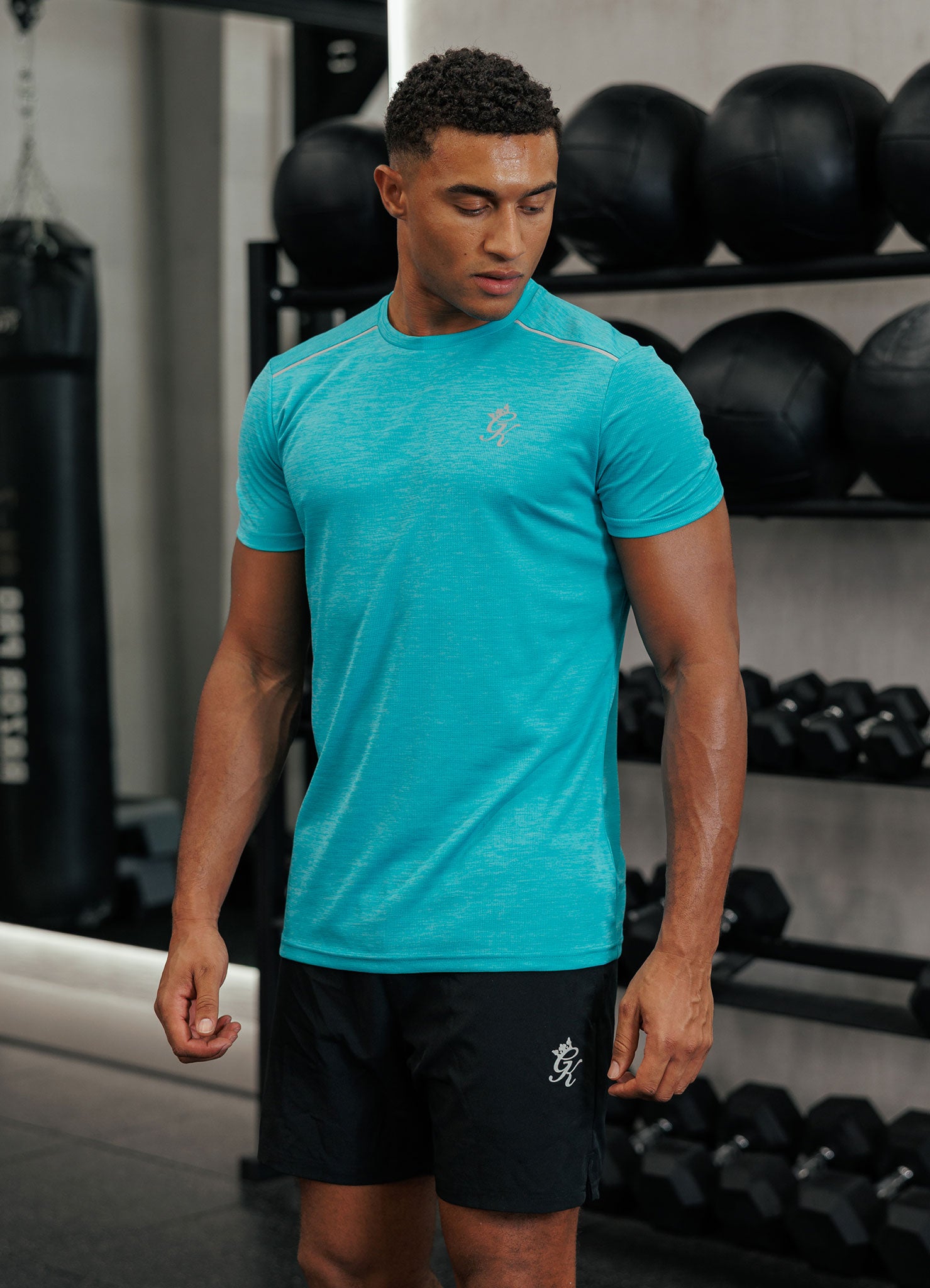 Gym King Element Tee - Turquoise Marl