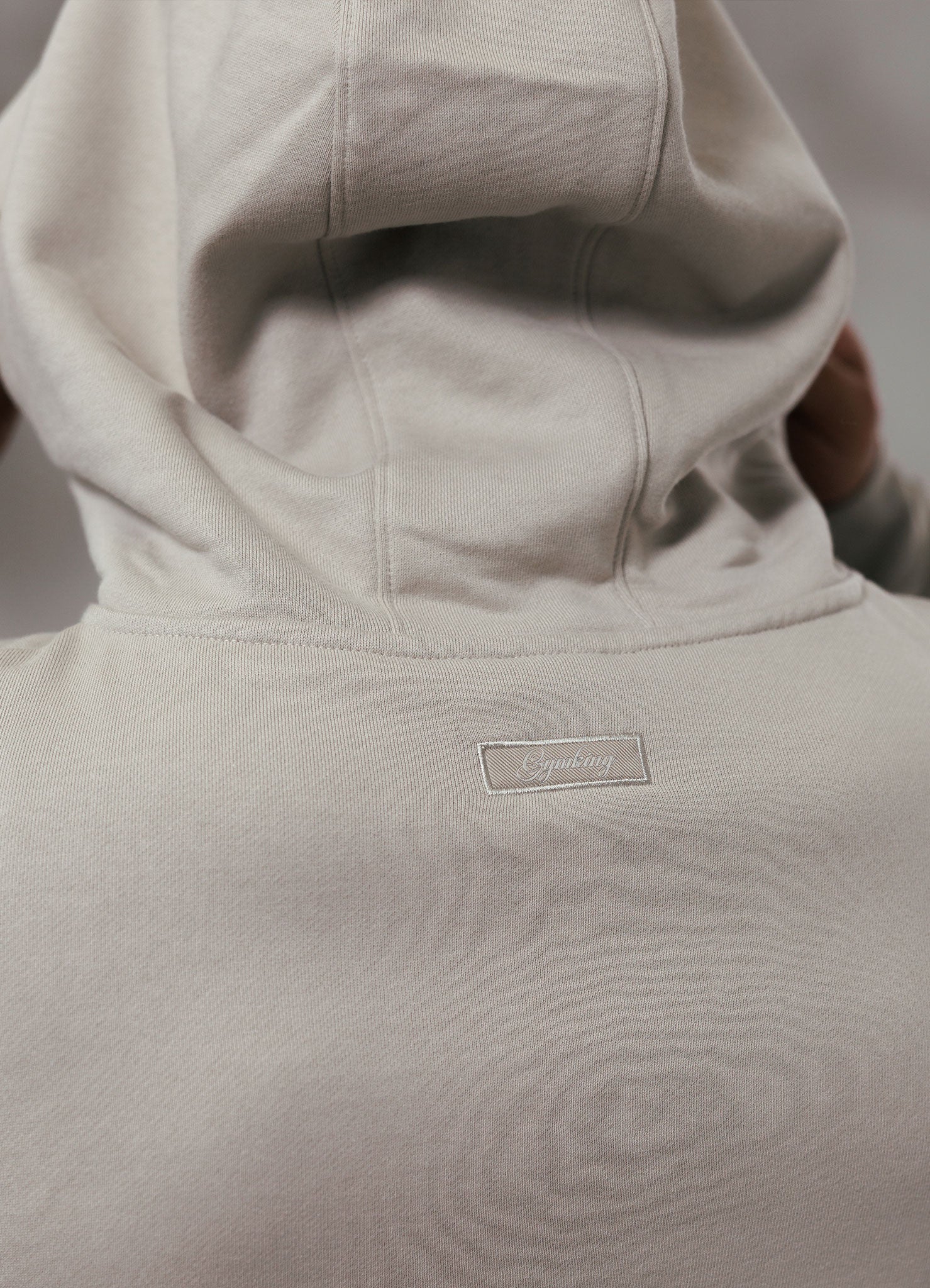 Gym King Script Relaxed Fit Full Zip Hood - Light Sand