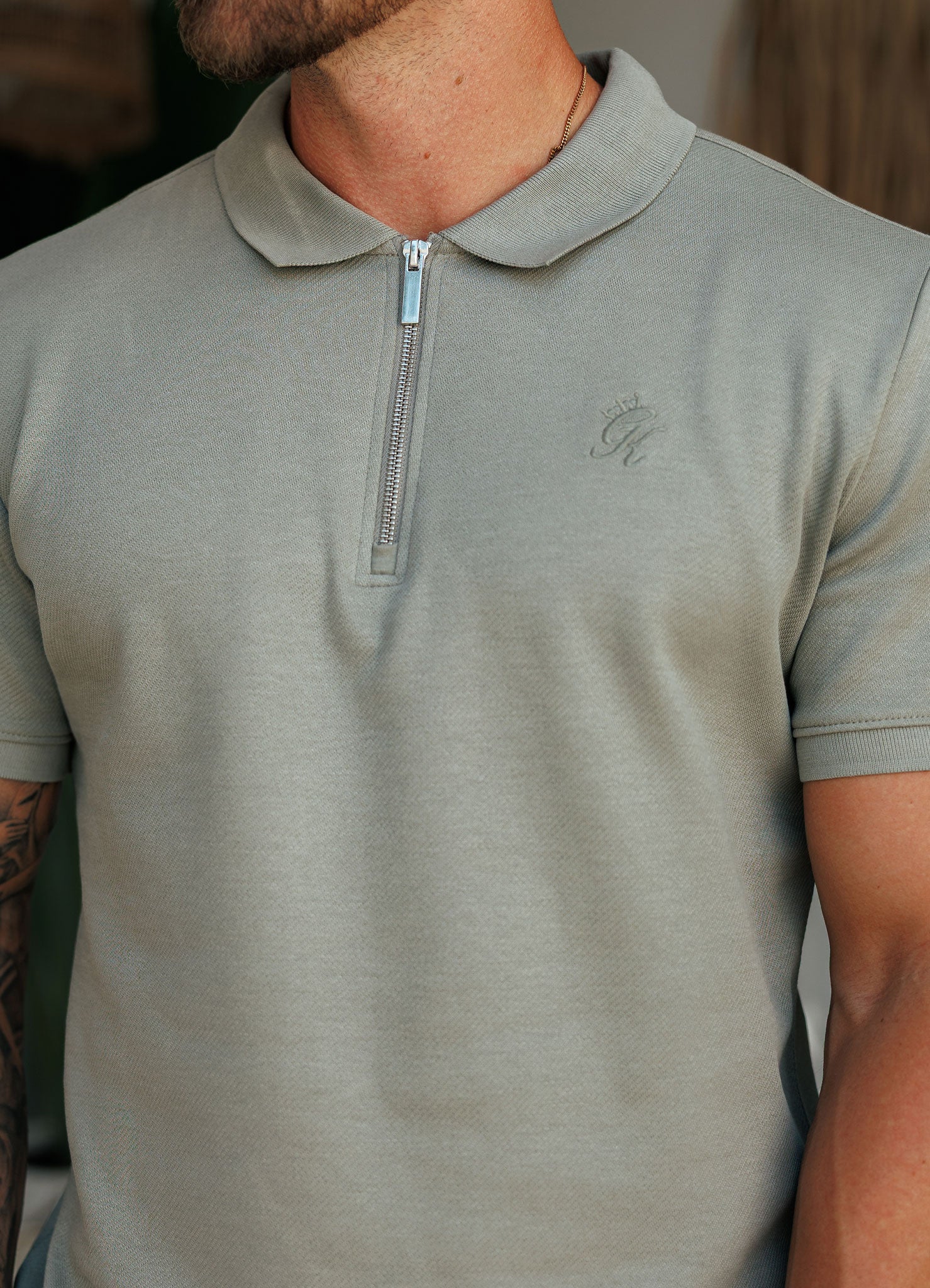 Gym King Portals Texture Polo - Soft Khaki