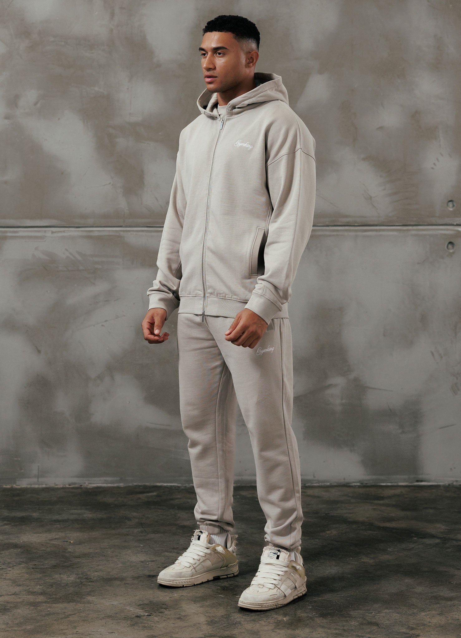 Gym King Script Relaxed Fit Jogger - Light Sand