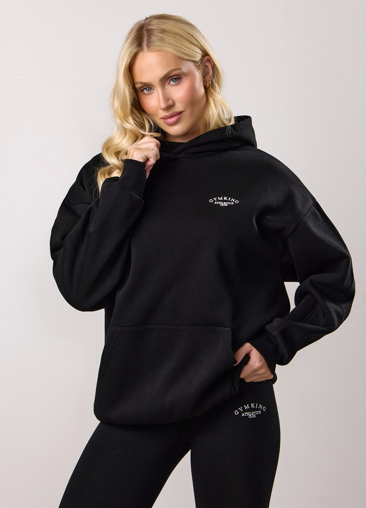 Gym King Athletics Club Relaxed Fit Hoodie - Black