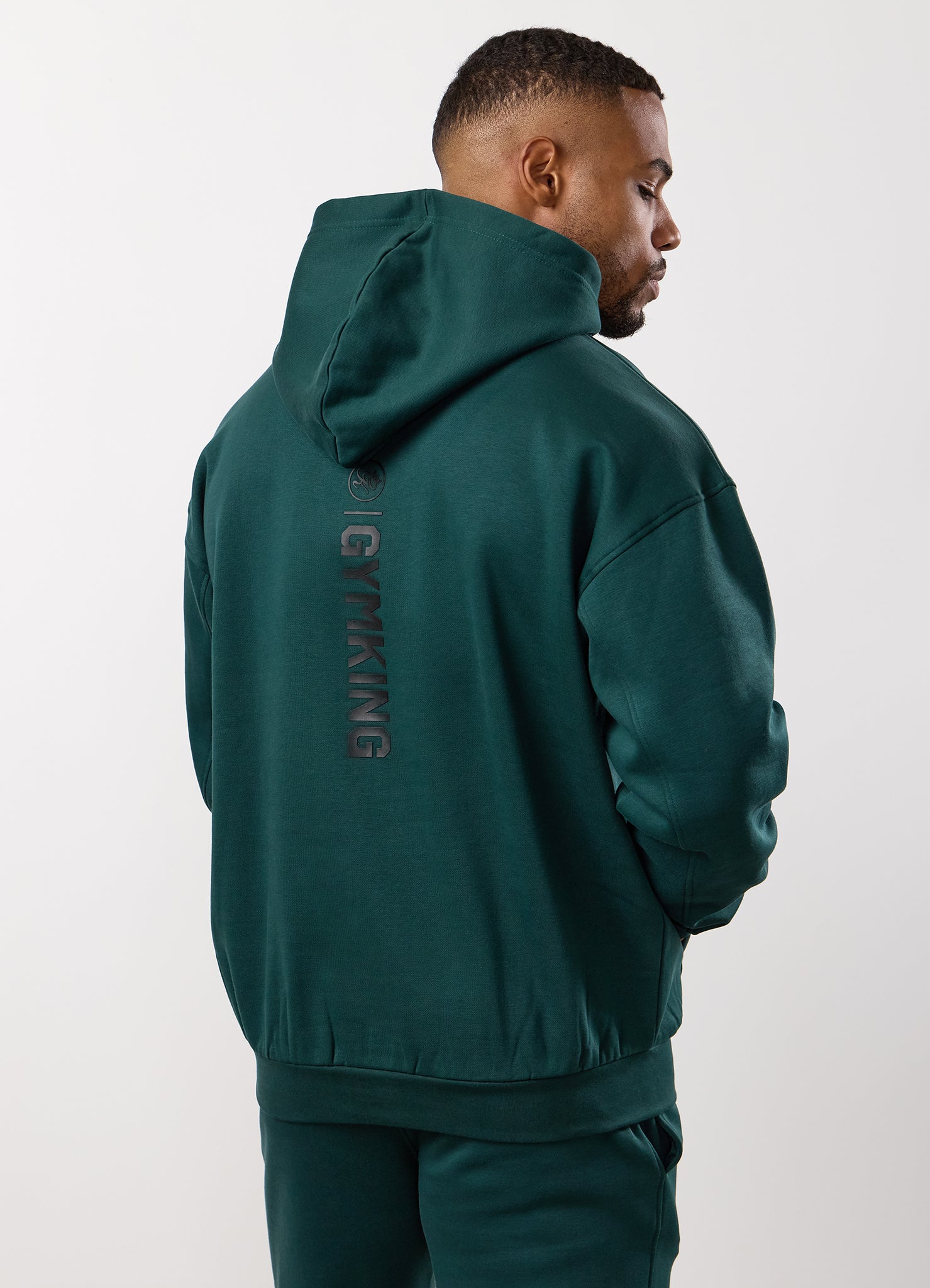 Gym King Aventus Fleece Hood - Deep Forest Green