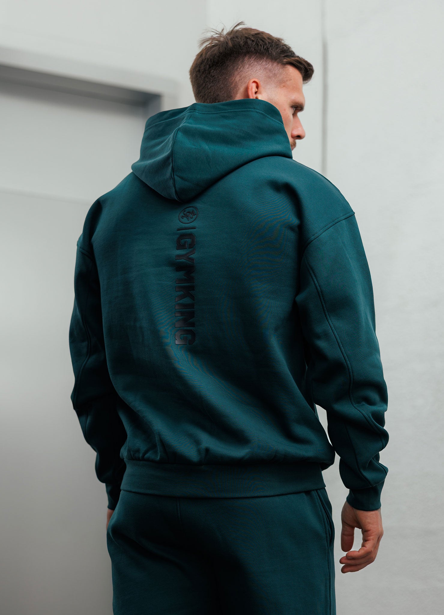 Gym King Aventus Fleece Hood - Deep Forest Green
