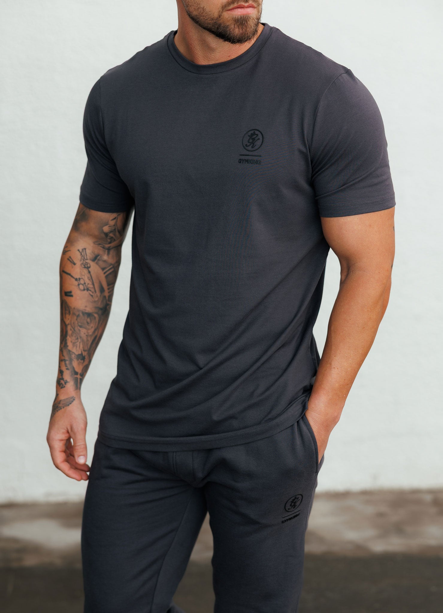 Gym King Aventus Jersey Tee - Dark Pewter