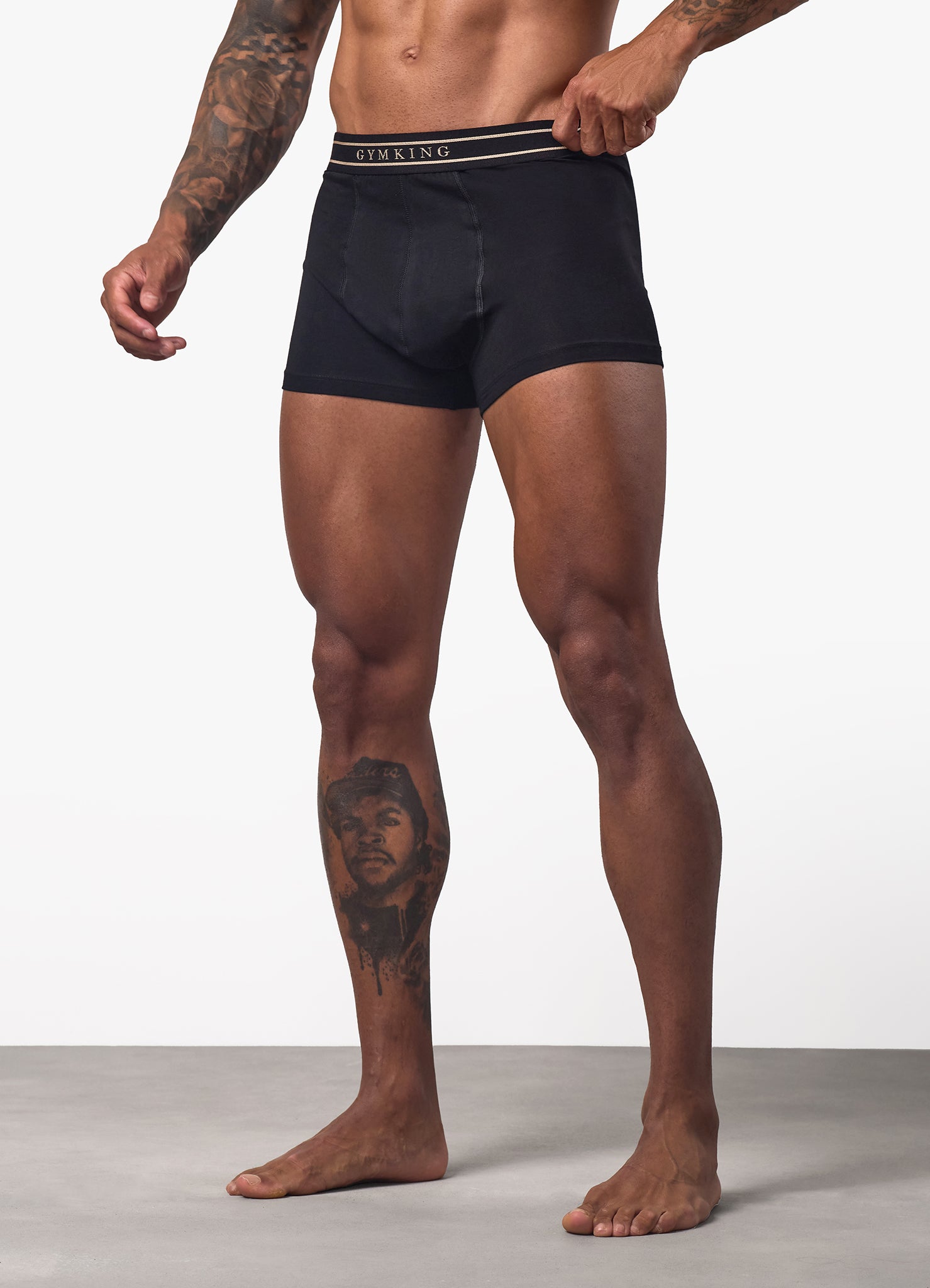 Gym King Boxers (3PK) - Black/Gold