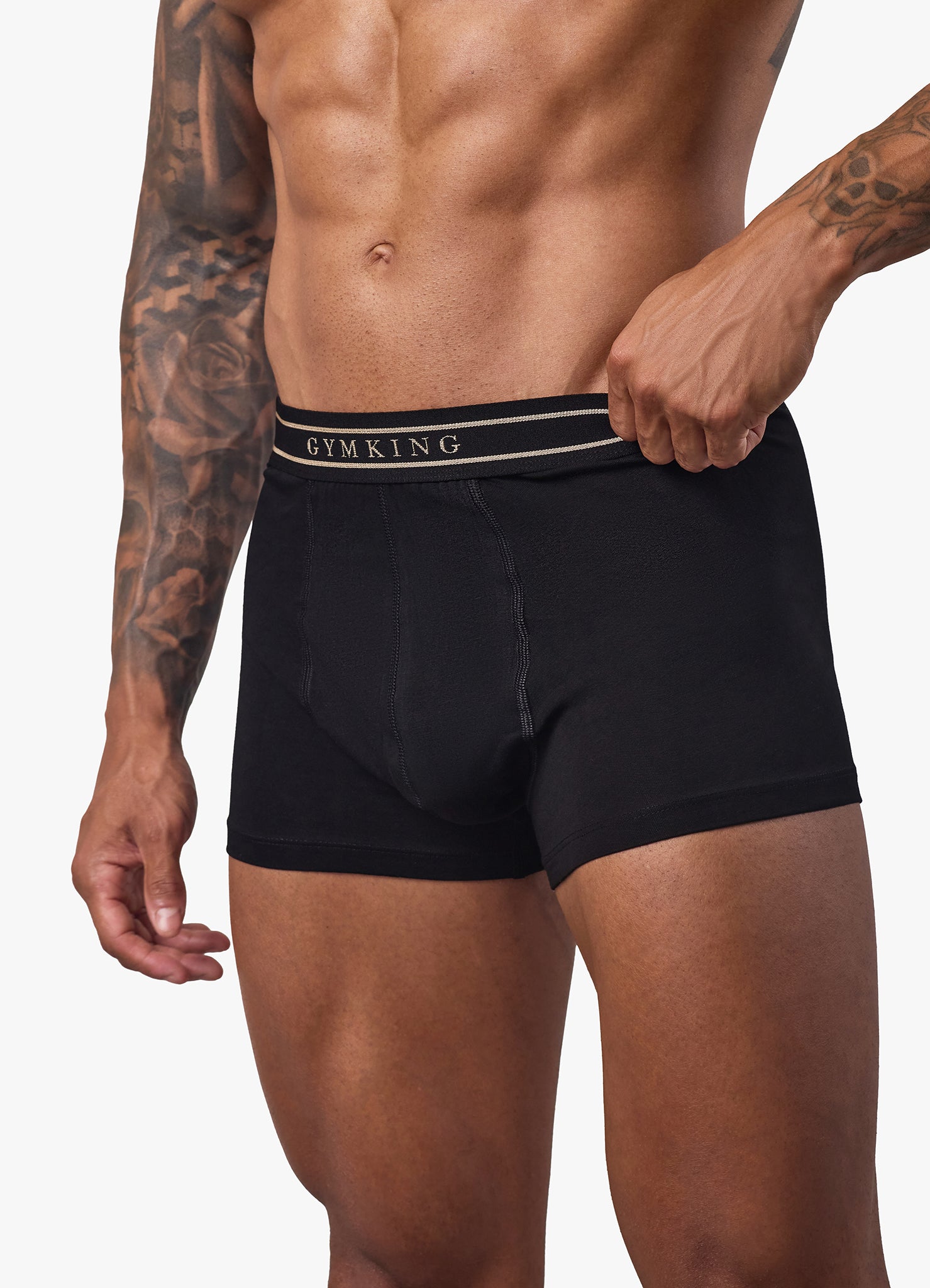 Gym King Boxers (3PK) - Black/Gold