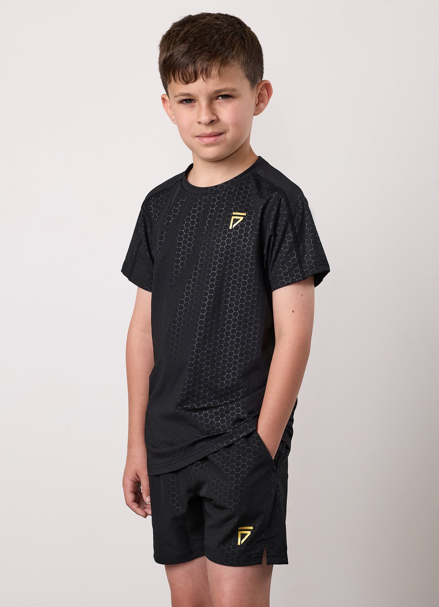 Gym King Kids Fight Division Debossed Training Tee - Black