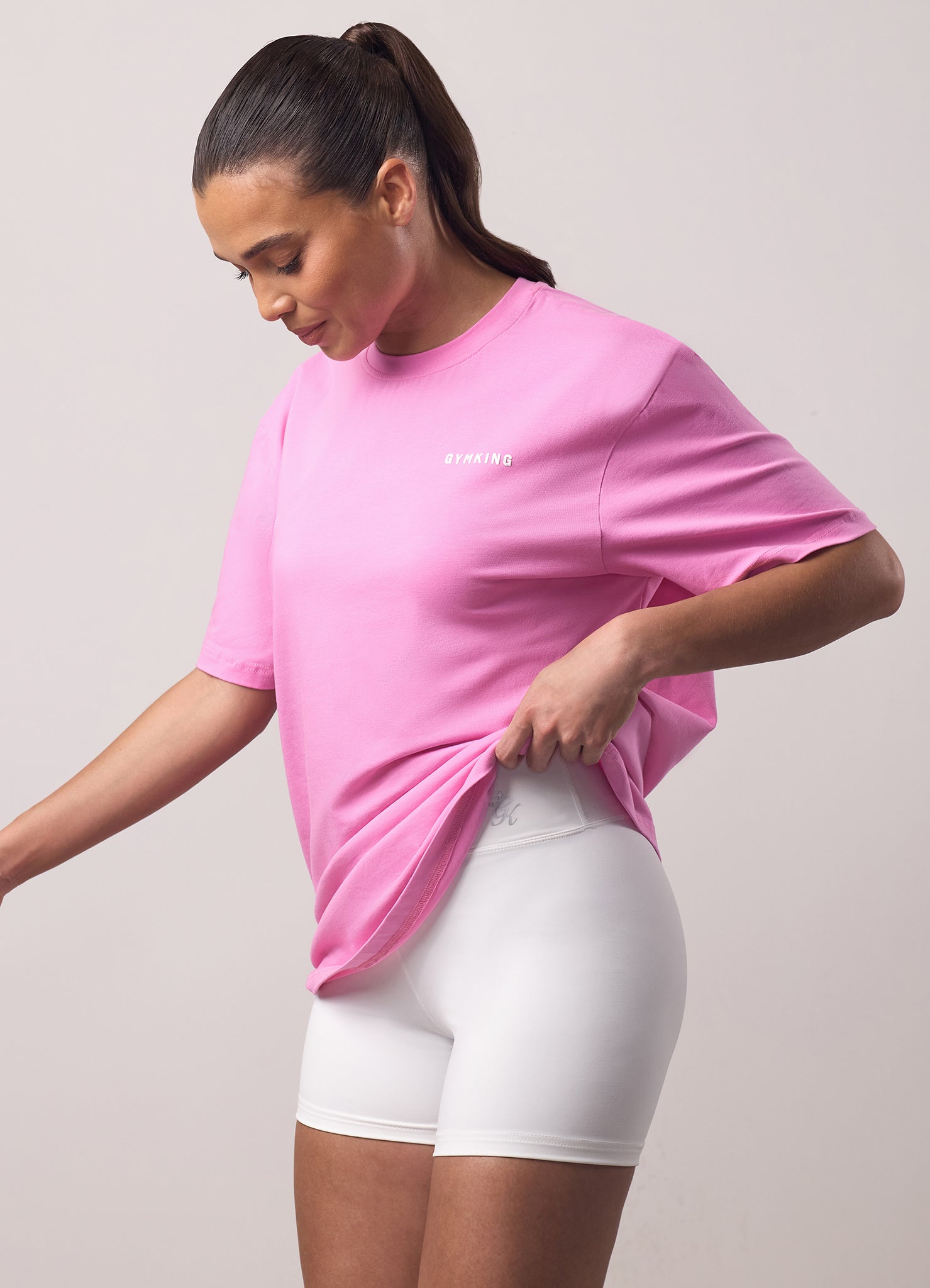 Gym King Challenge Boyfriend Tee - Bubblegum Pink