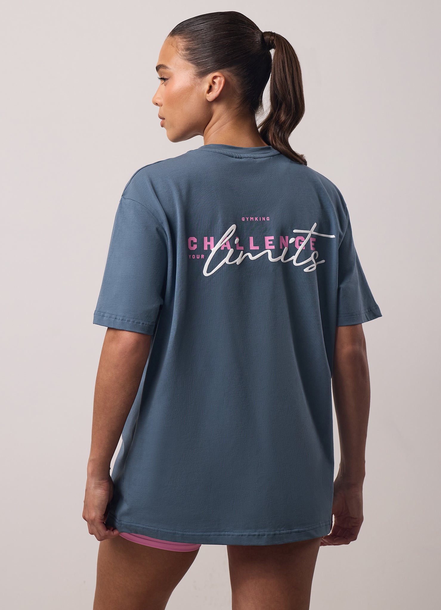 Gym King Challenge Boyfriend Tee - Storm Blue