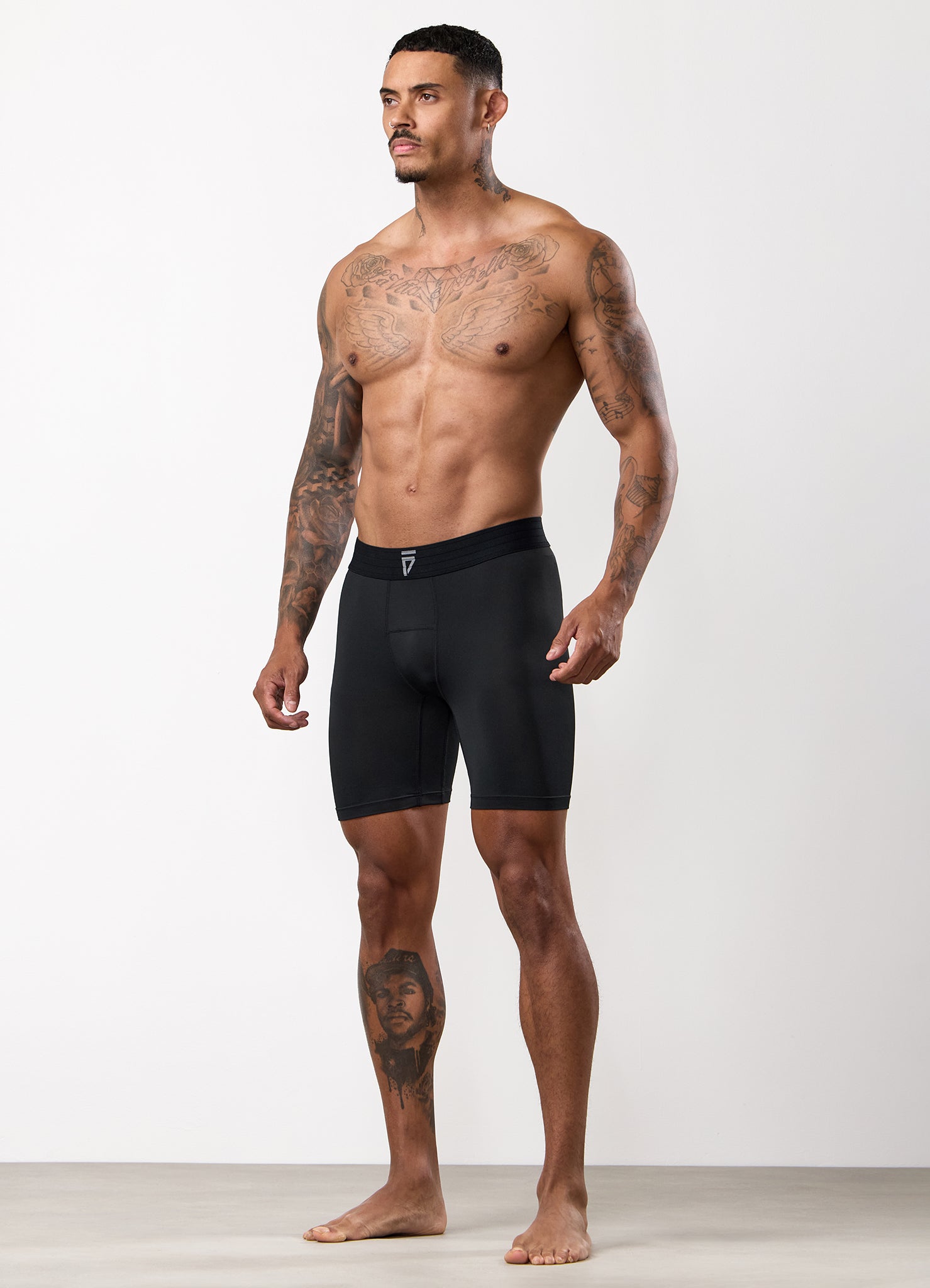 Gym King Fight Division Combat Compression Short - Black