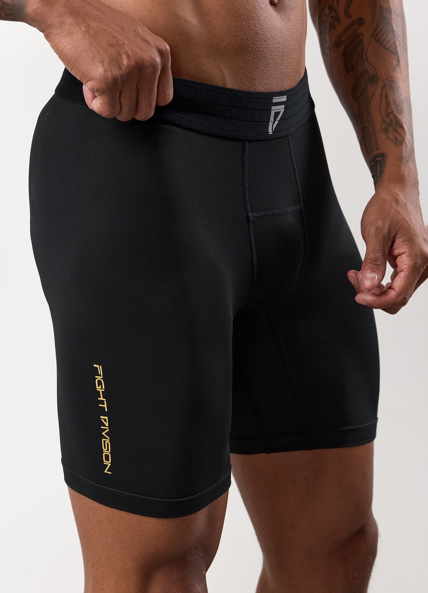 Gym King Fight Division Combat Compression Short - Black