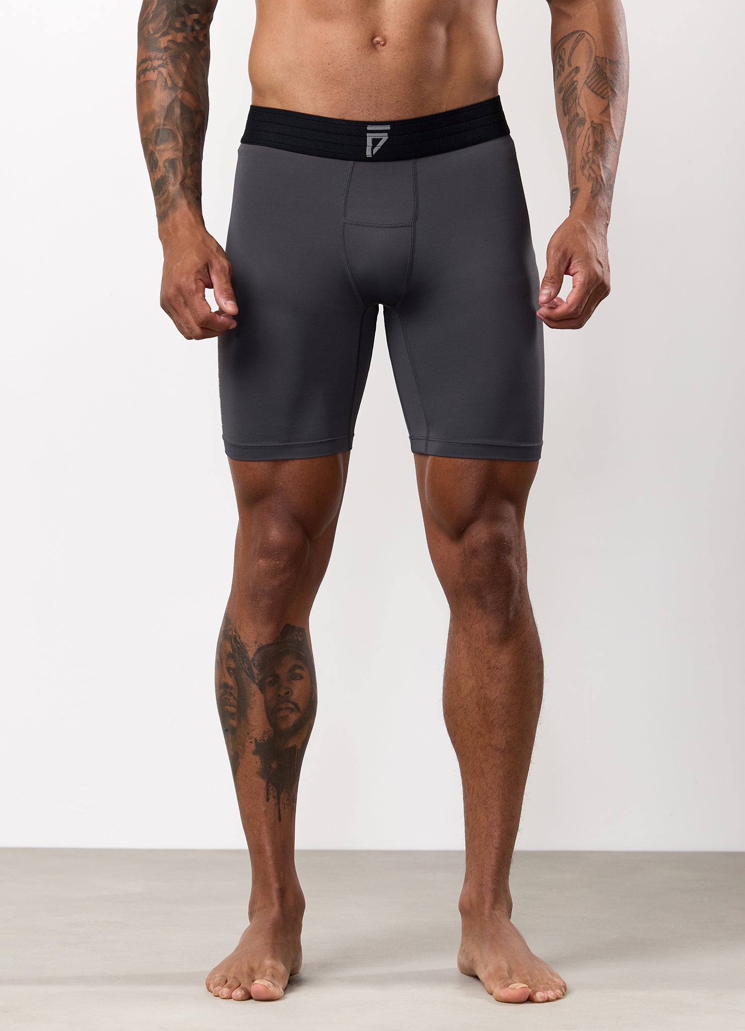 Gym King Fight Division Combat Compression Short - Graphite