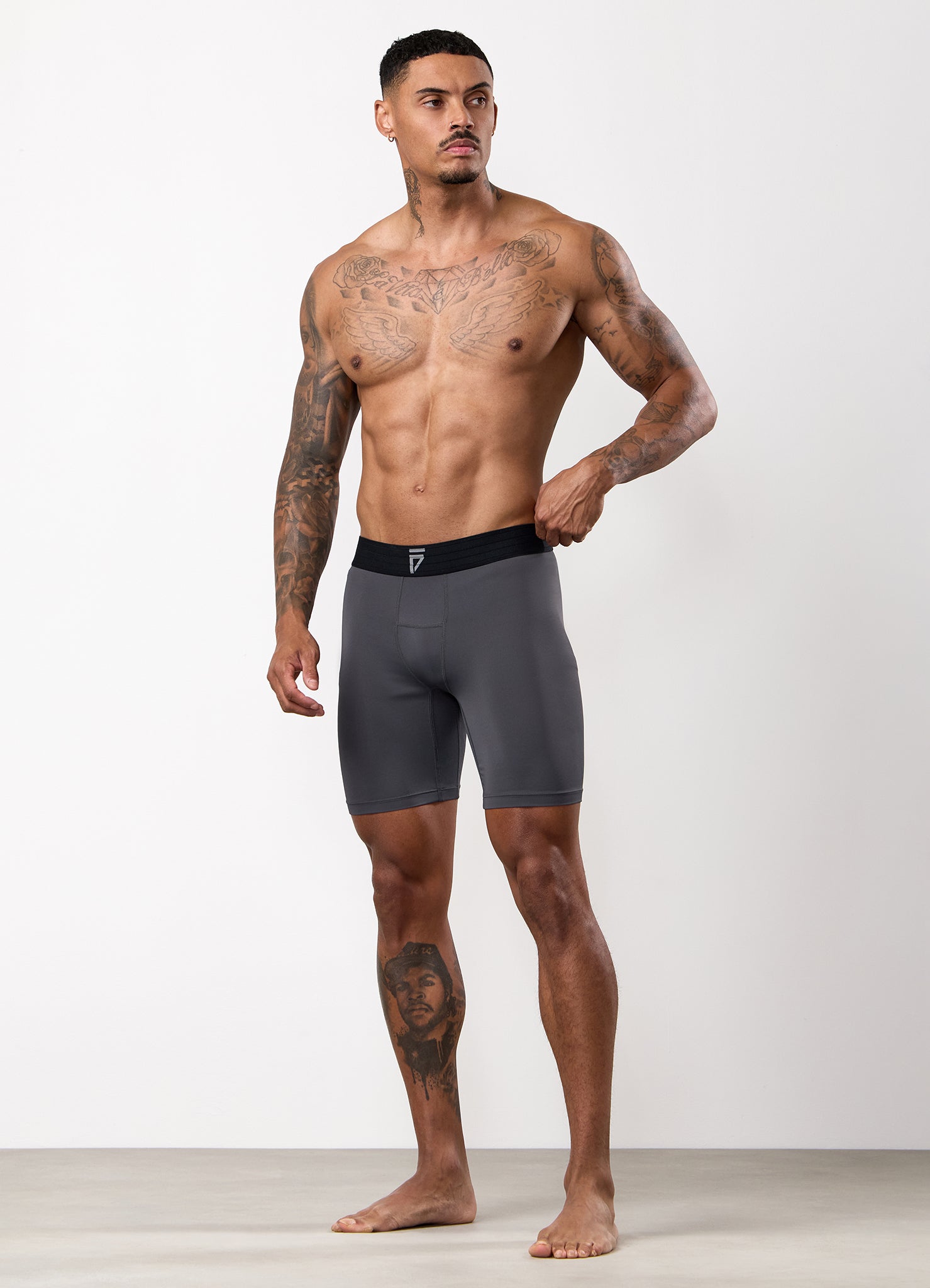 Gym King Fight Division Combat Compression Short - Graphite