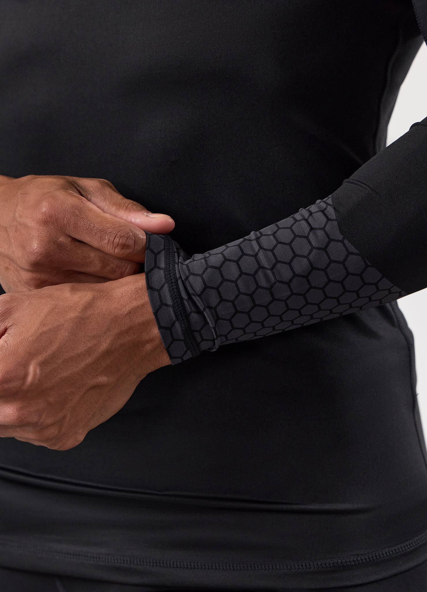 Gym King Fight Division Combat Long Sleeve Rash Guard - Black