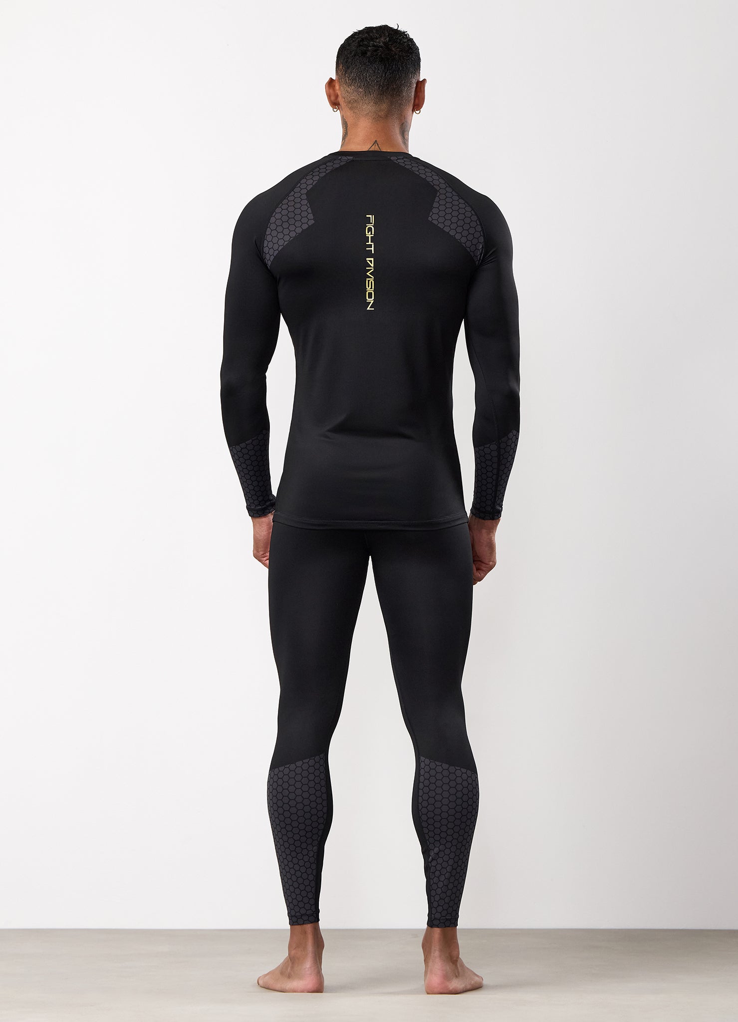 Gym King Fight Division Combat Long Sleeve Rash Guard - Black