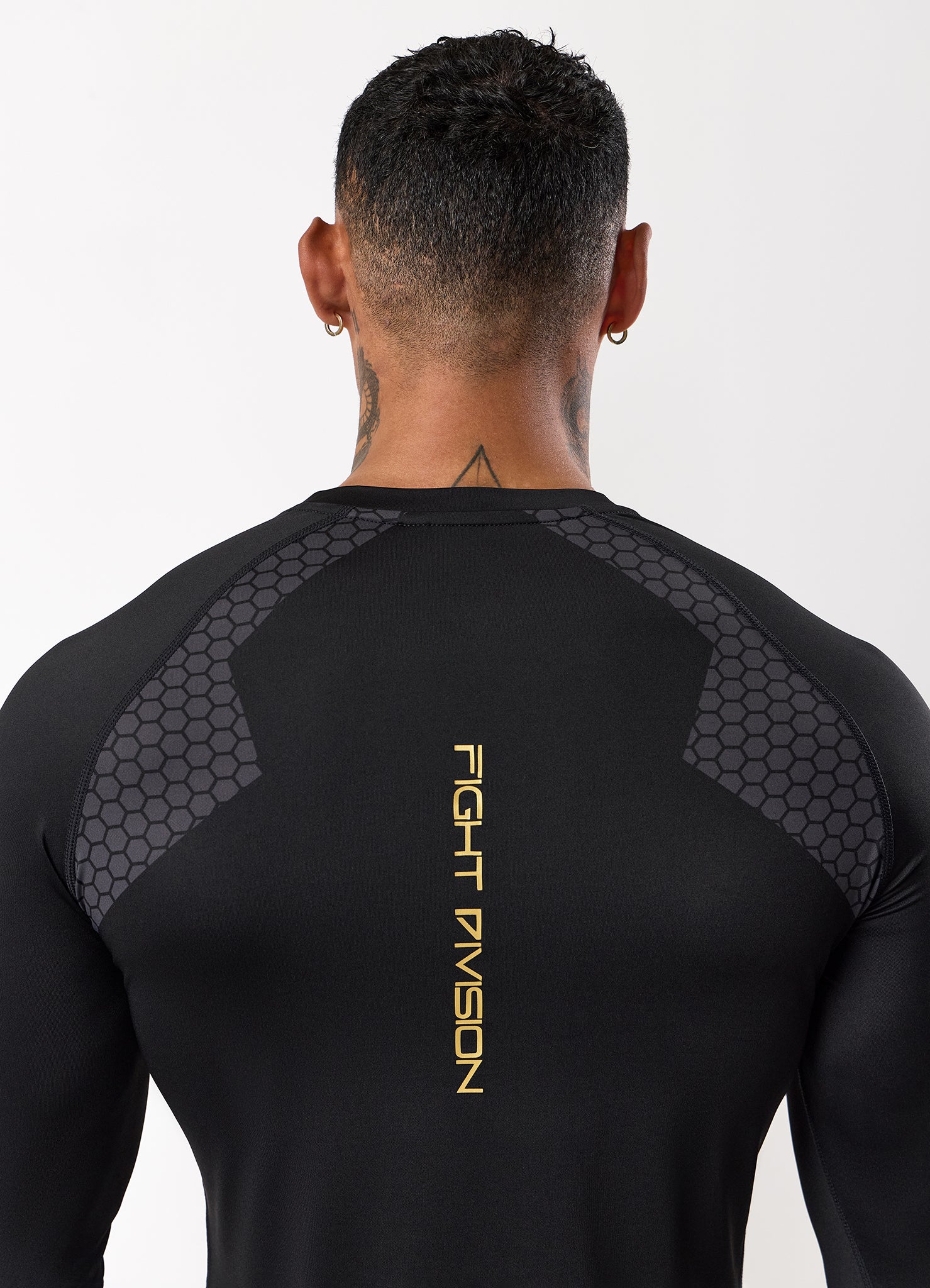 Gym King Fight Division Combat Long Sleeve Rash Guard - Black