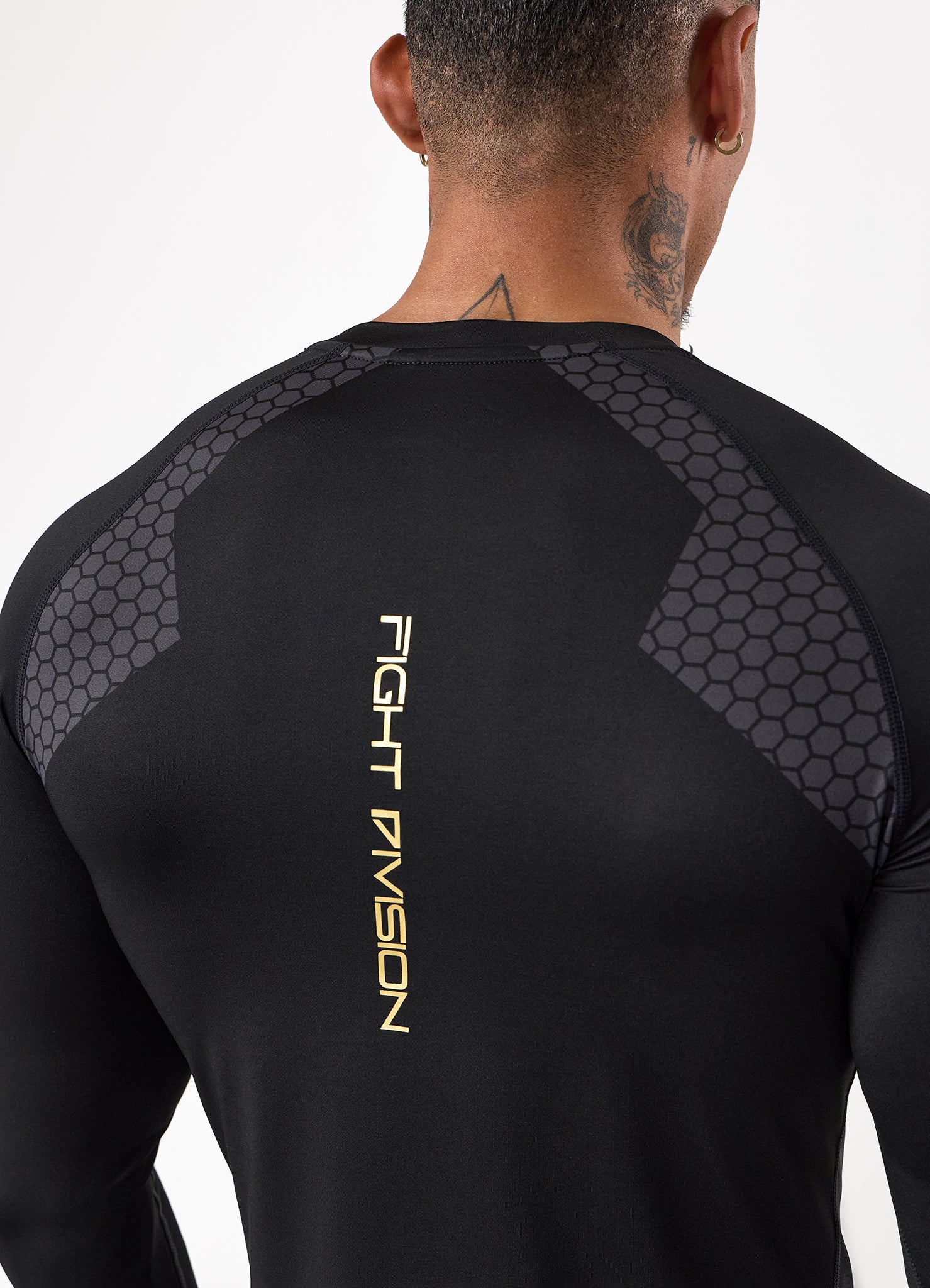 Gym King Fight Division Combat Long Sleeve Rash Guard - Black