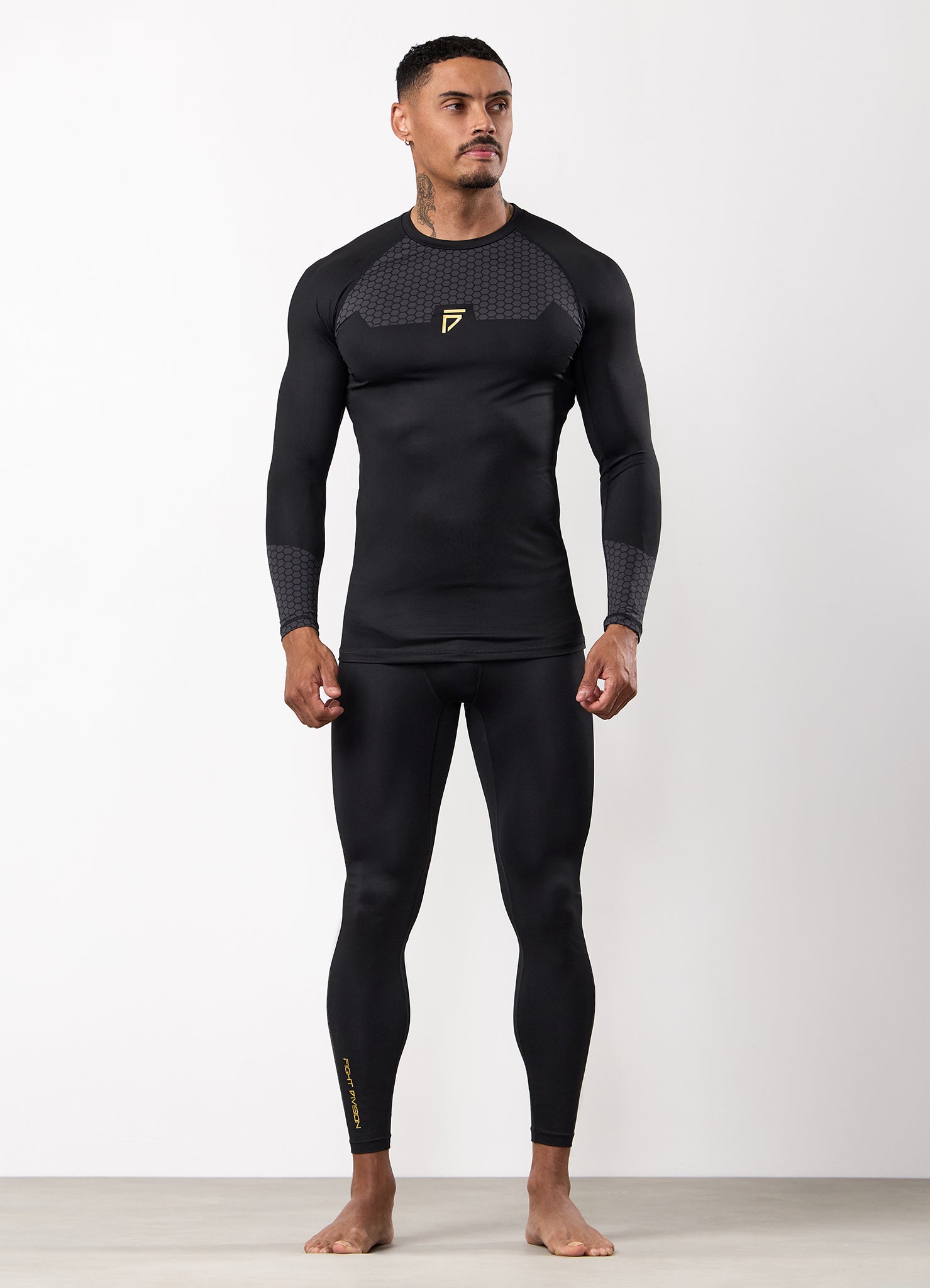 Gym King Fight Division Combat Compression Legging - Black