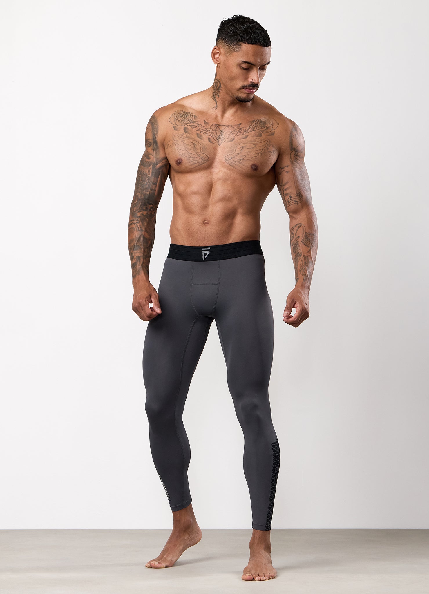 Gym King Fight Division Combat Compression Legging - Graphite