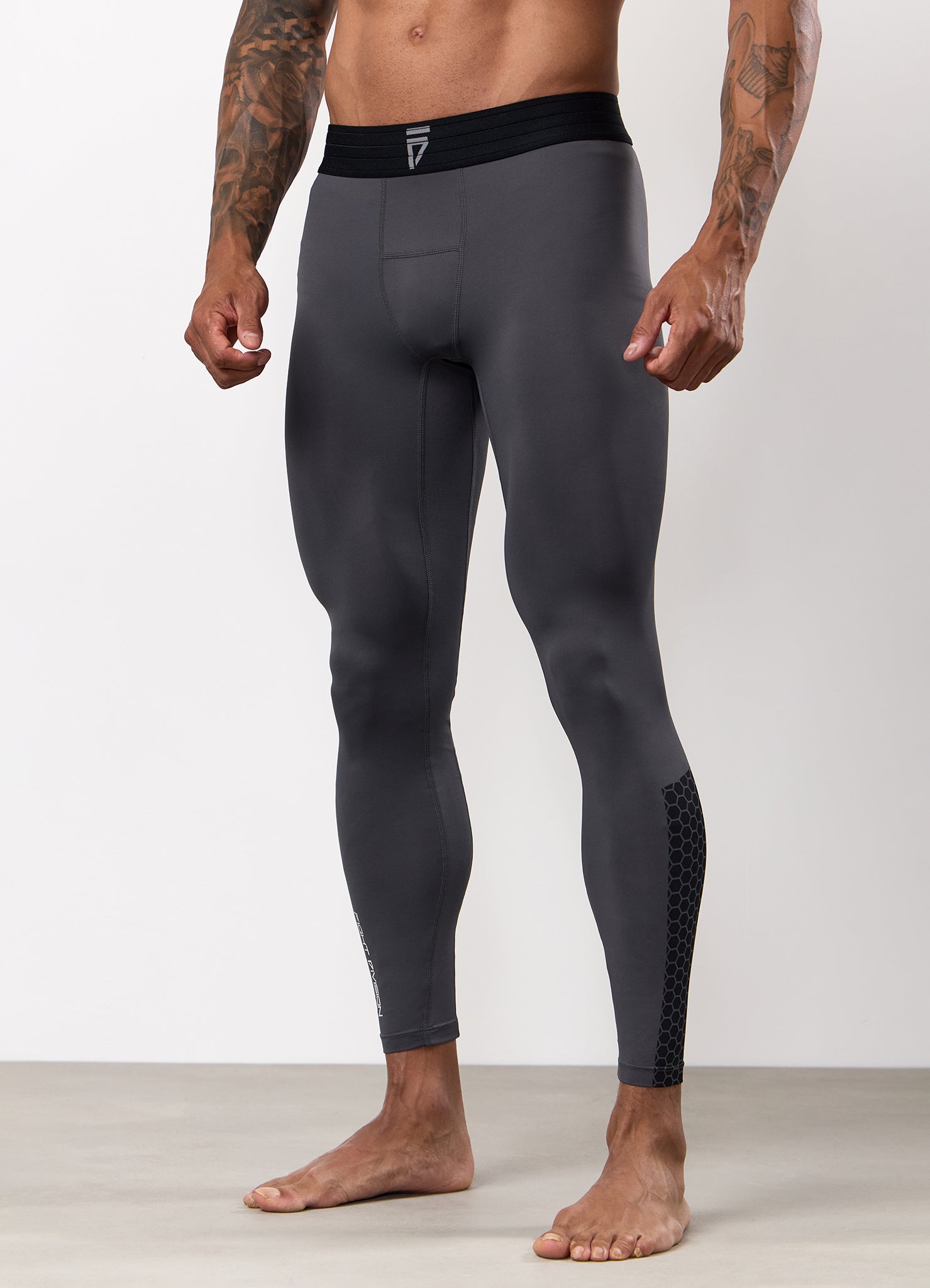 Gym King Fight Division Combat Compression Legging - Graphite