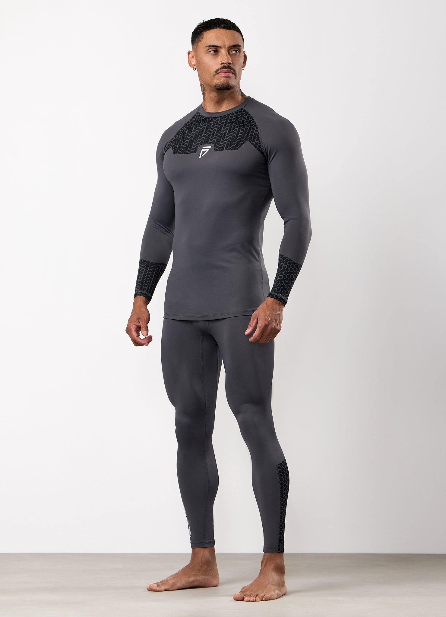 Gym King Fight Division Combat Compression Legging - Graphite