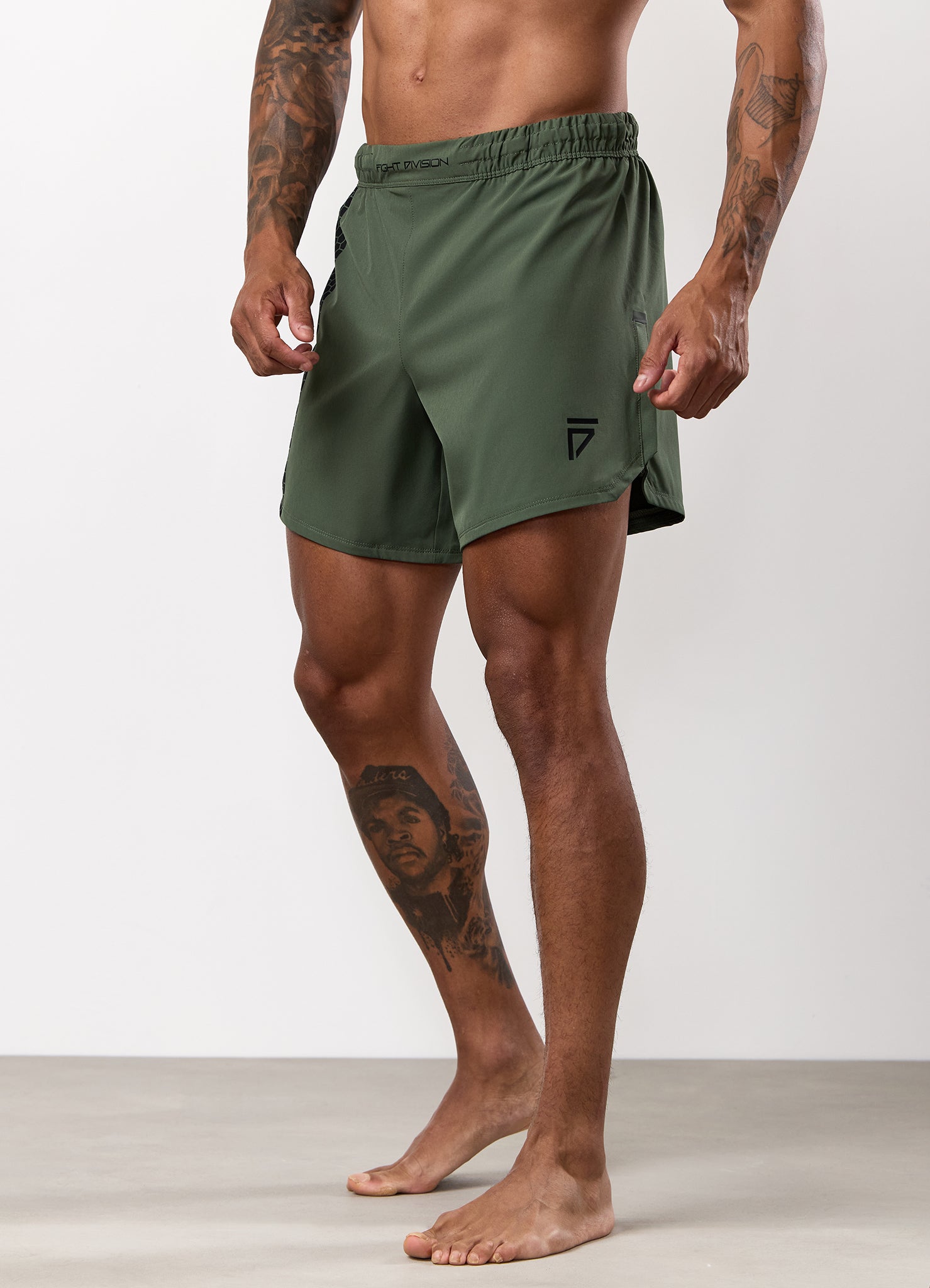 Gym King Fight Division Combat 7" Short - Deep Olive