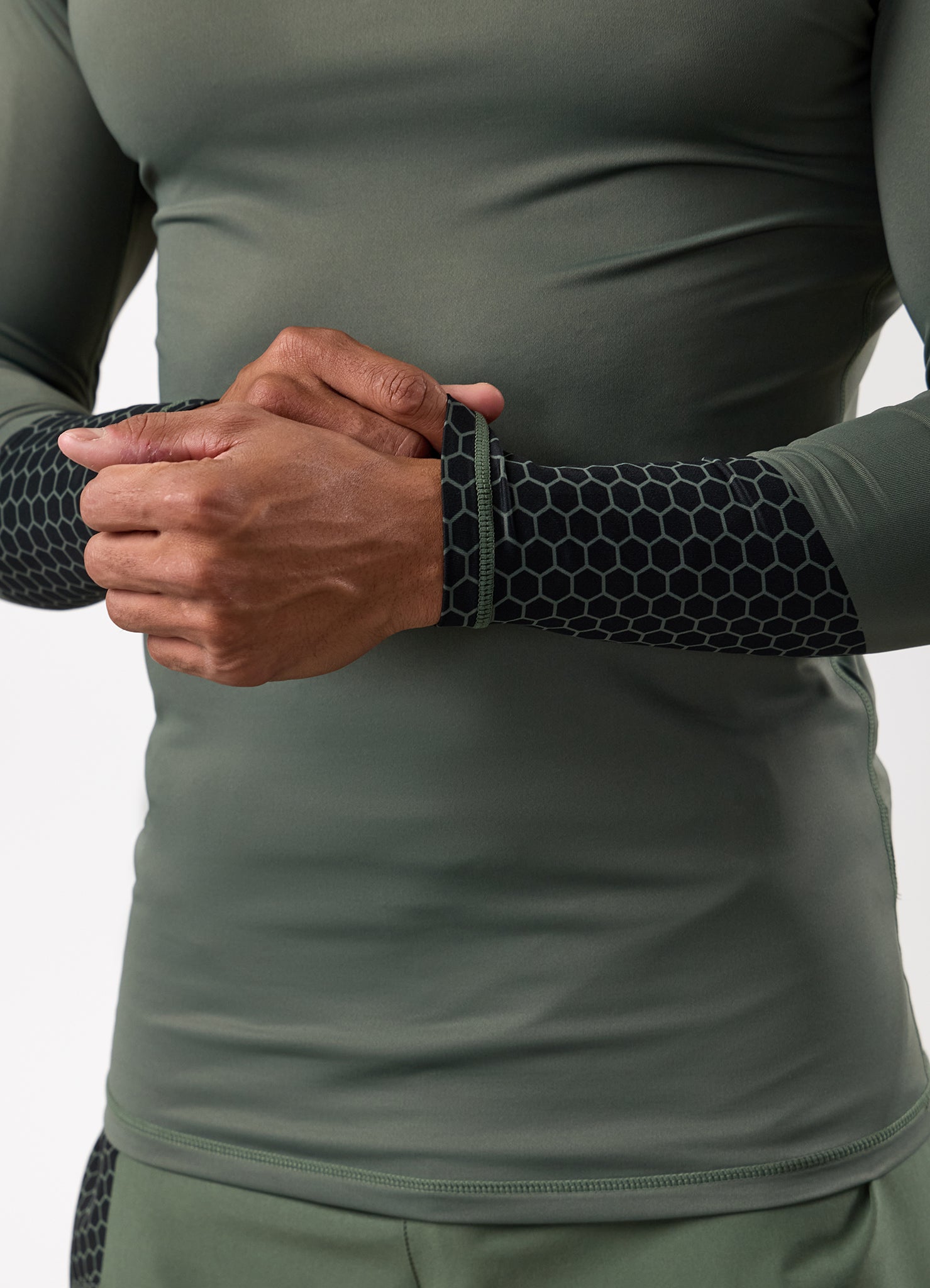 Gym King Fight Division Combat Long Sleeve Rash Guard - Deep Olive