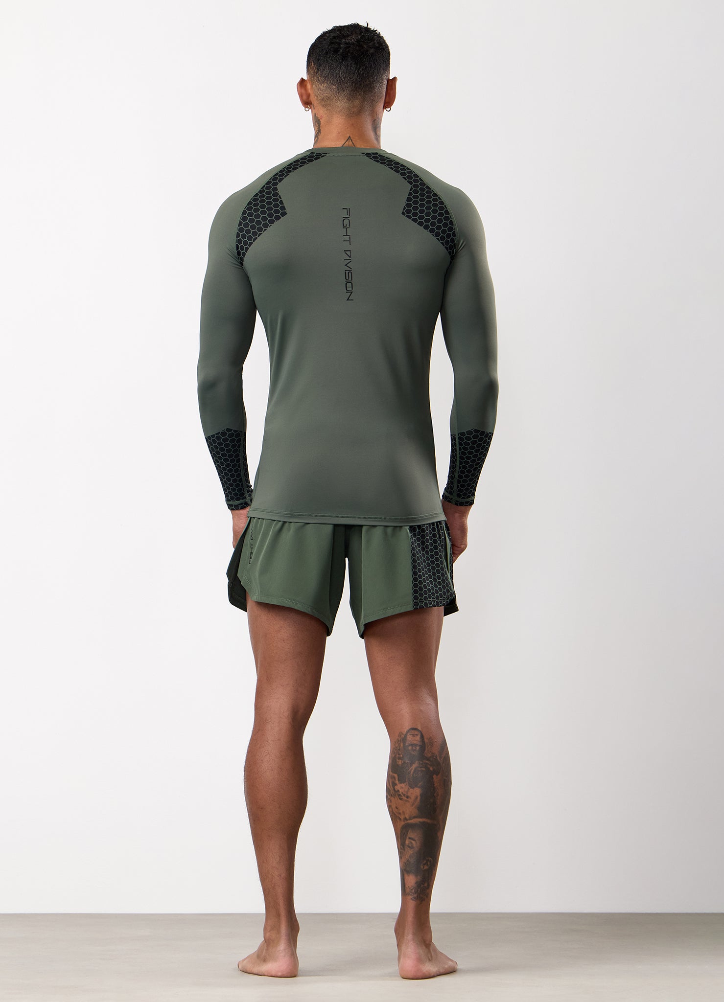 Gym King Fight Division Combat Long Sleeve Rash Guard - Deep Olive