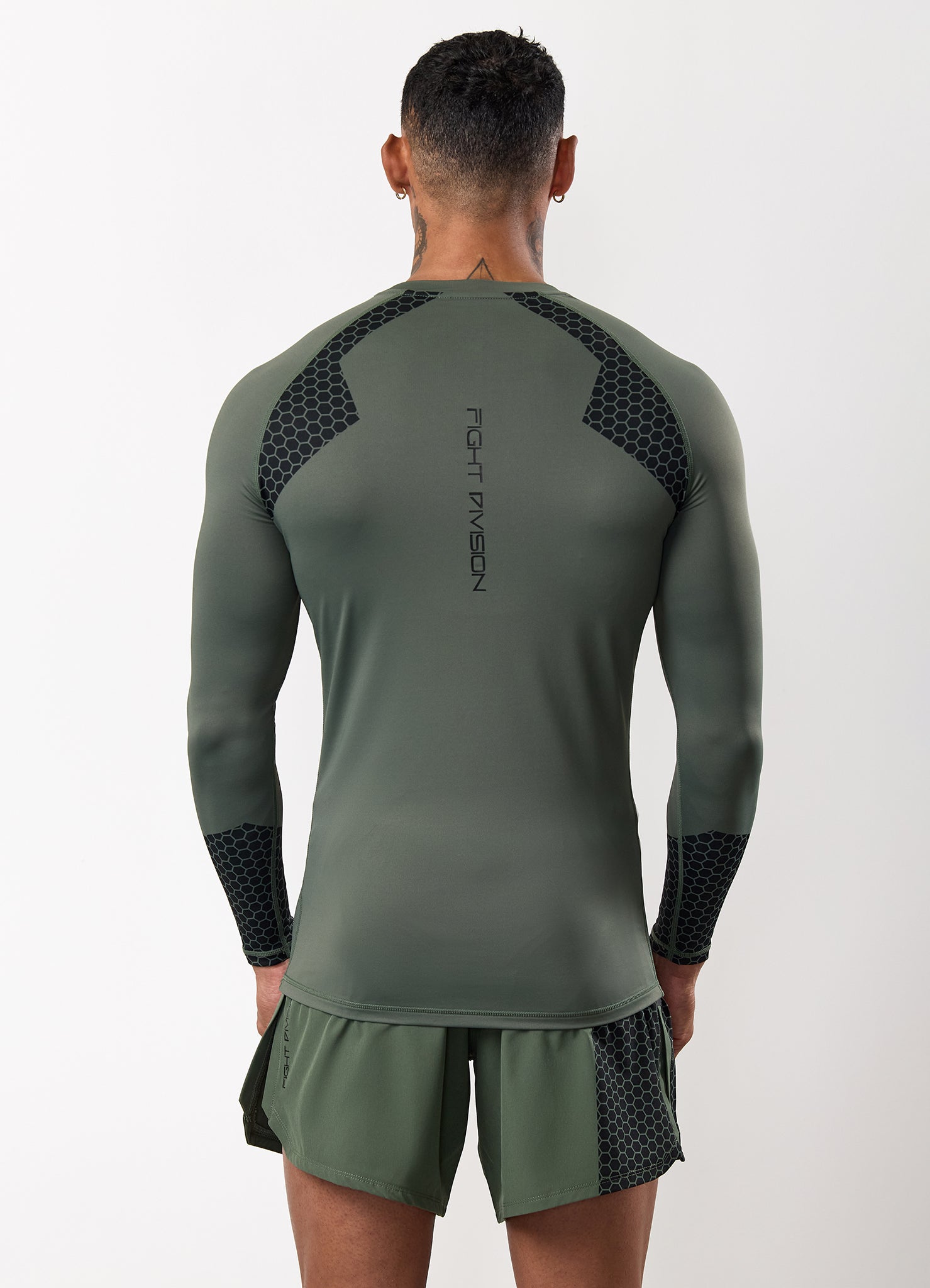 Gym King Fight Division Combat Long Sleeve Rash Guard - Deep Olive