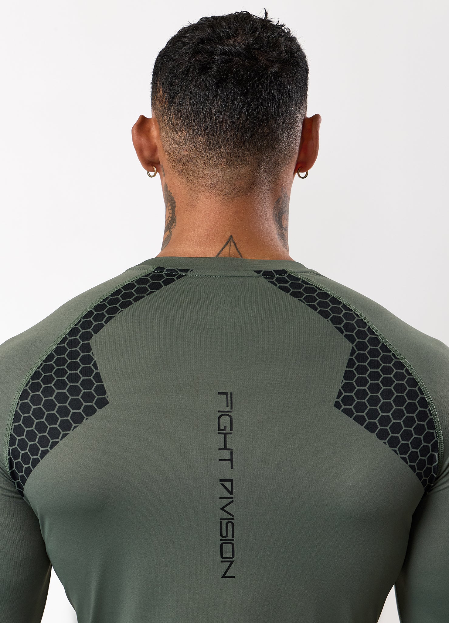 Gym King Fight Division Combat Long Sleeve Rash Guard - Deep Olive