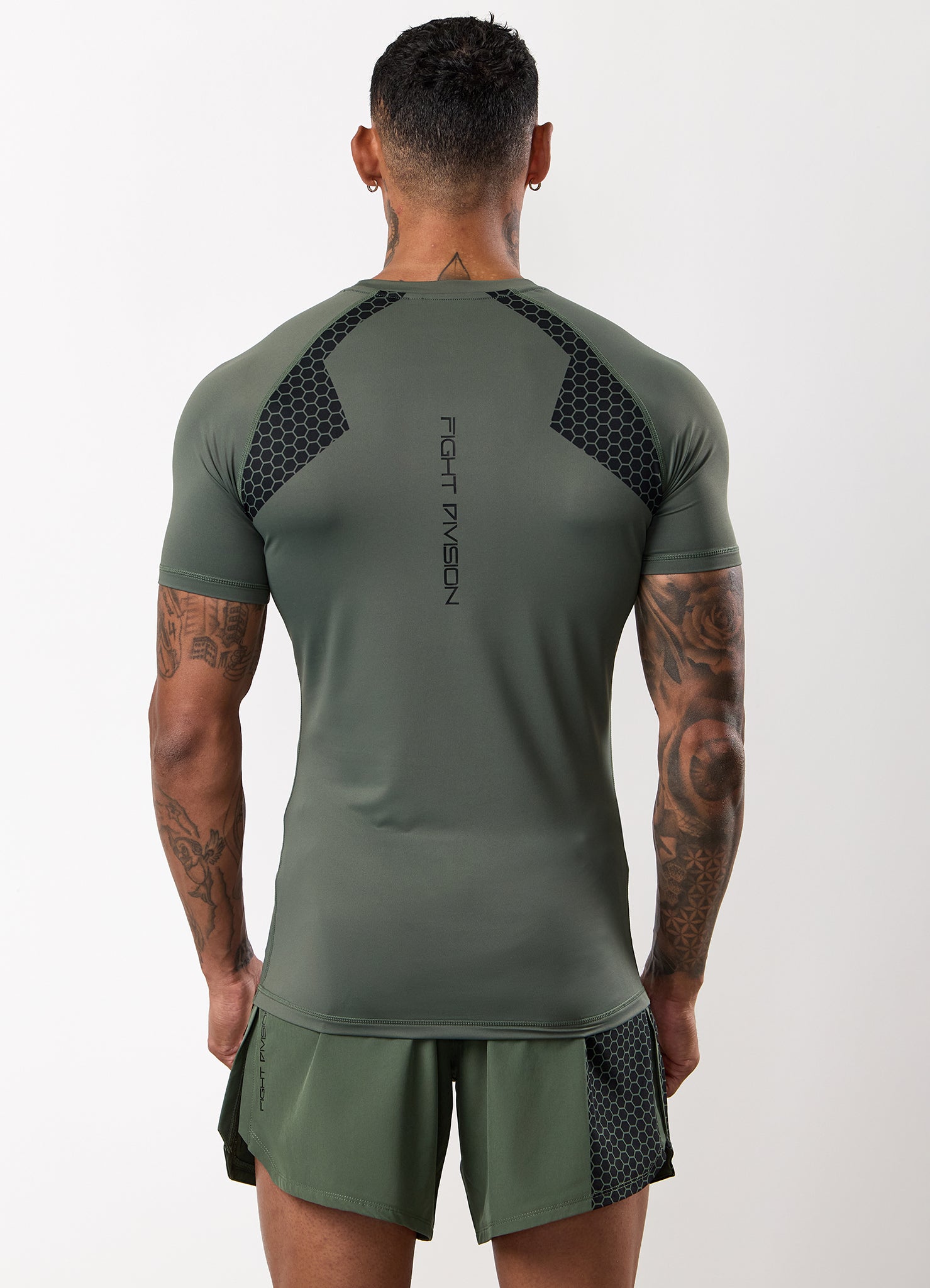 Gym King Fight Division Combat Short Sleeve Rash Guard - Deep Olive