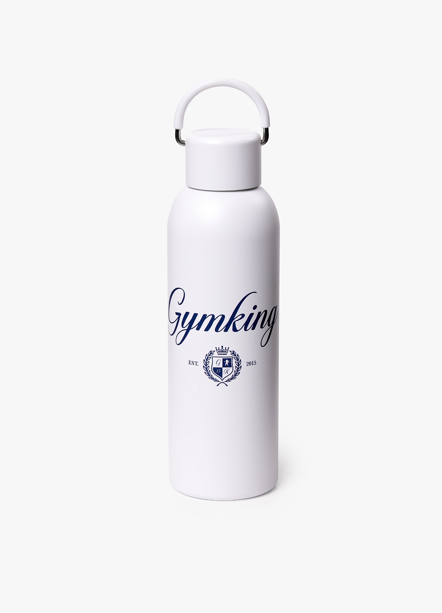 Gym King Stainless Steel Heritage Water Bottle - Cream / Indigo Blue