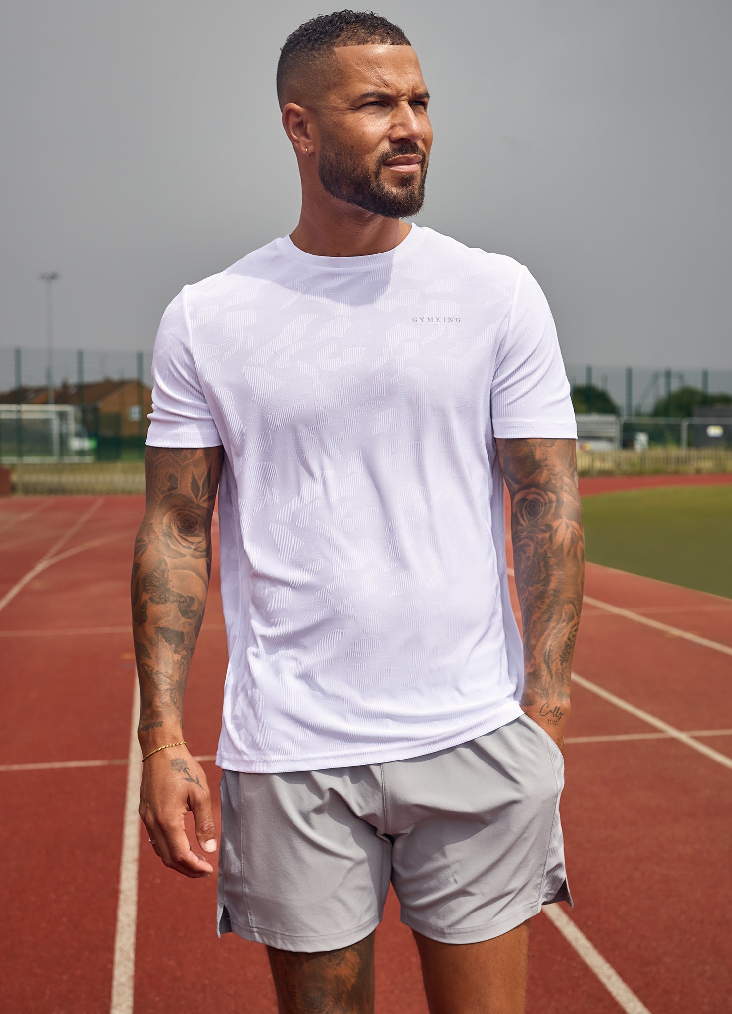Gym King Progress Texture Tee - White