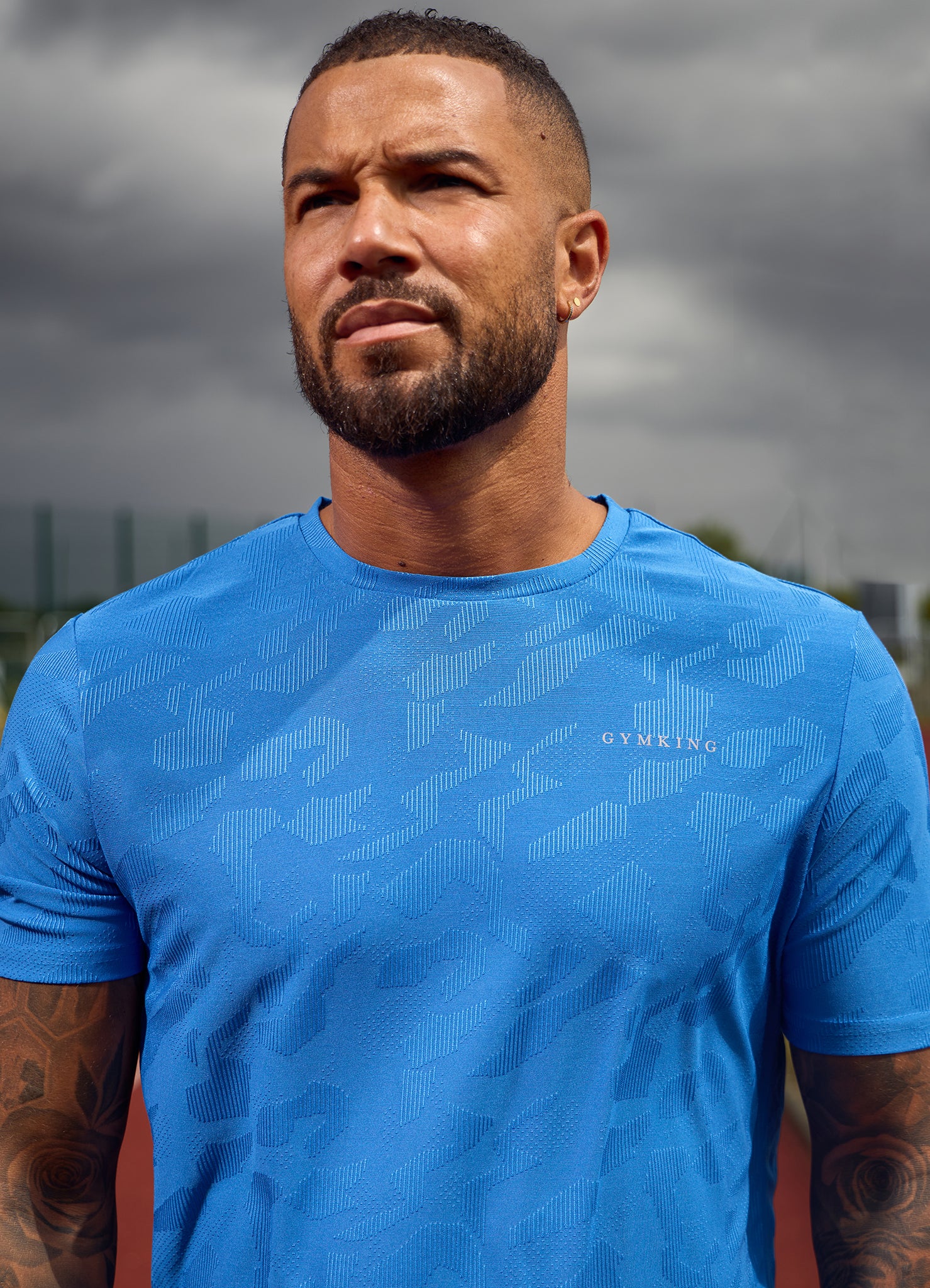 Gym King Progress Texture Tee - Electric Blue