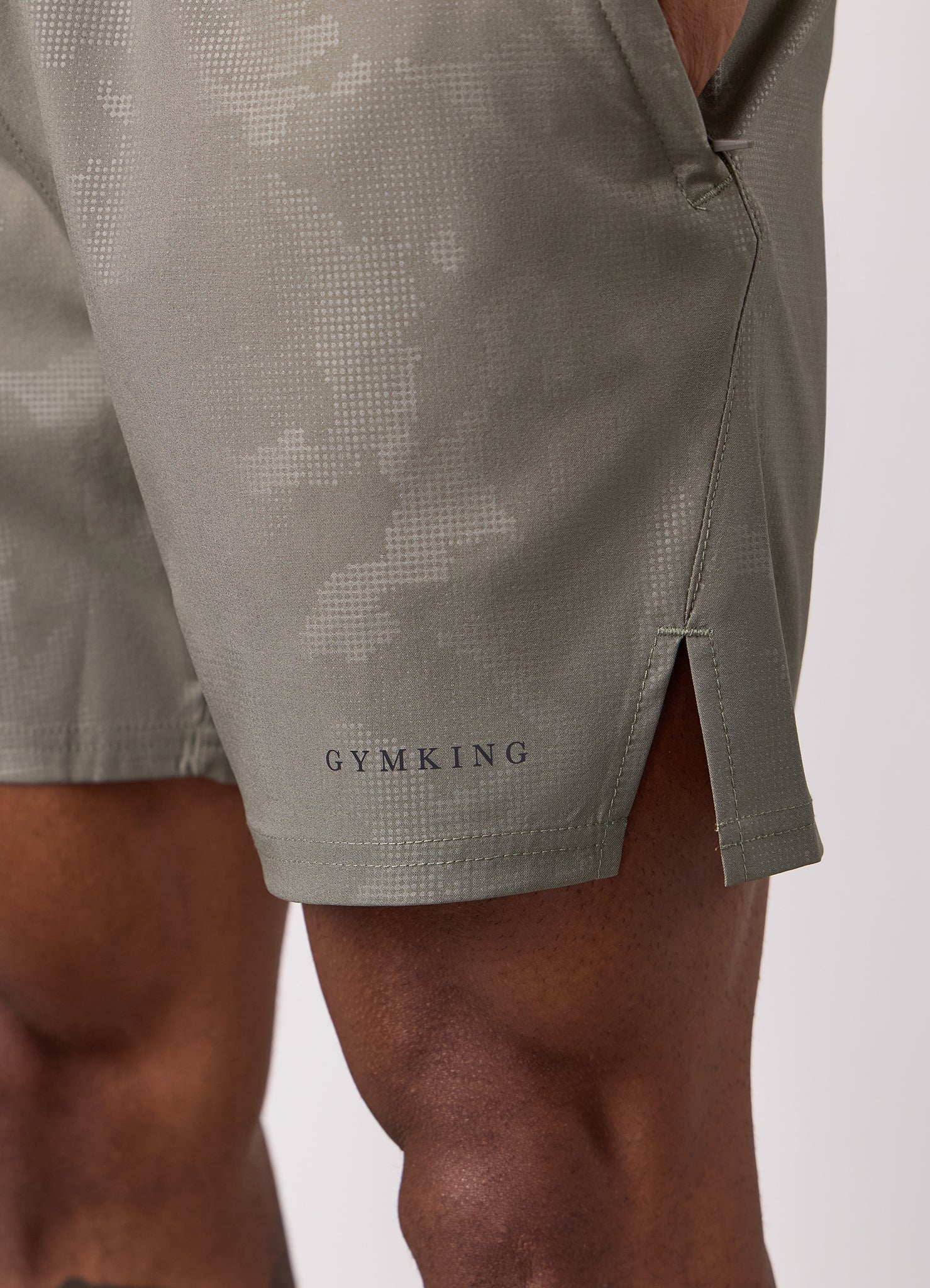 Gym King Debossed Camo Short 5" - Olive