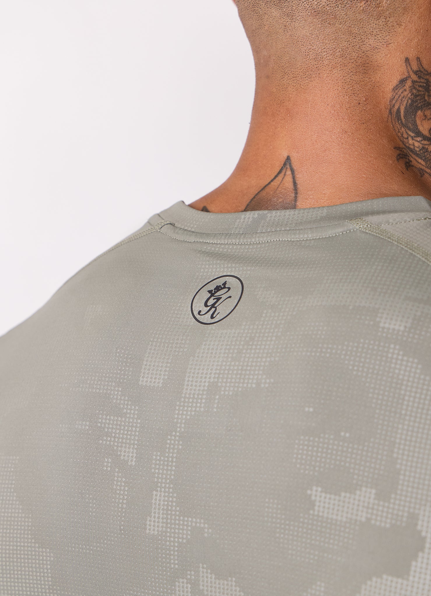 Gym King Debossed Camo Tee - Olive