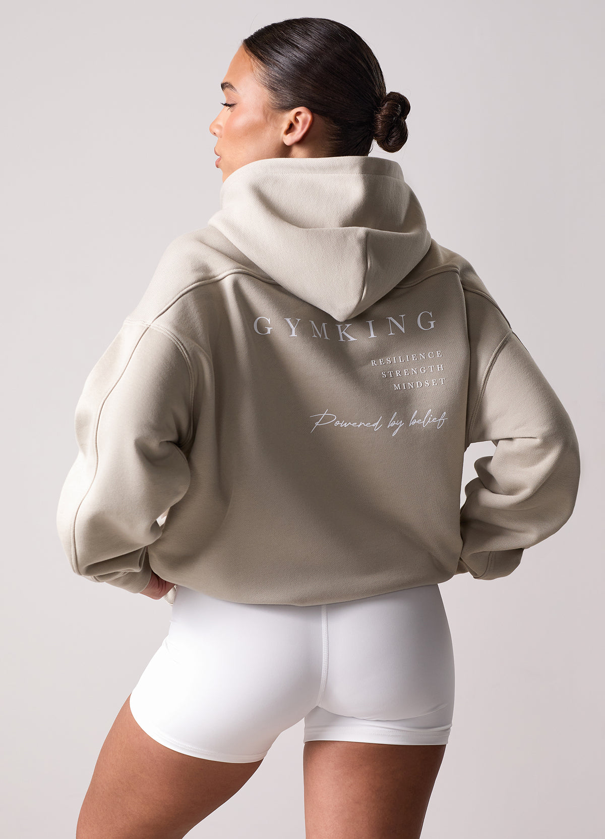 Gym King Define Oversized Hood - Vanilla Brown