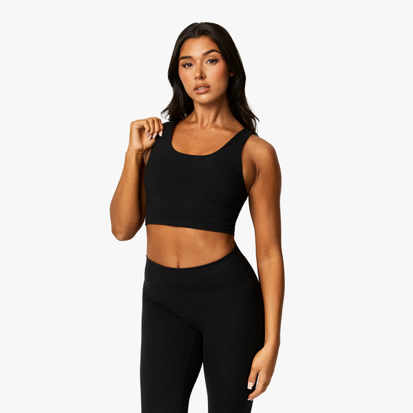 Gym King Peach Luxe Tank - Black Luxe