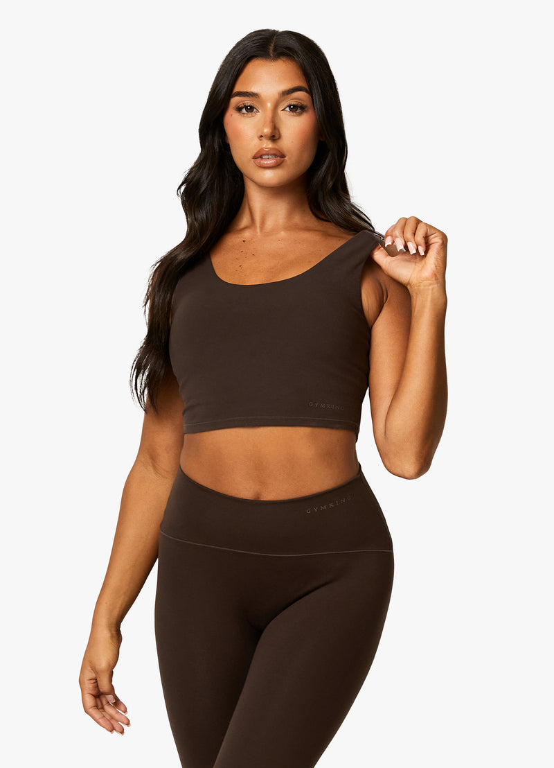 Gym King Peach Luxe Tank - Cocoa Luxe