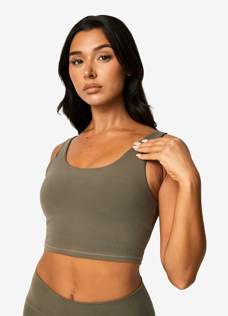 Gym King Peach Luxe Tank - Olive Luxe