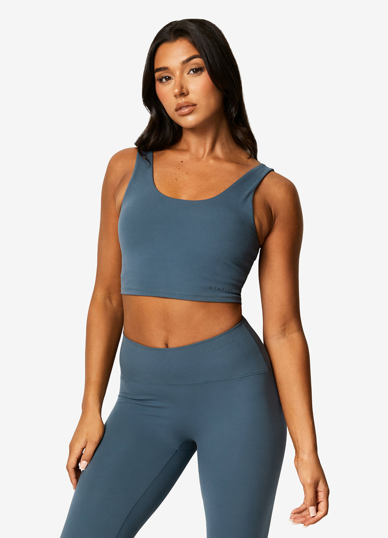Gym King Peach Luxe Tank - Twilight Blue Luxe