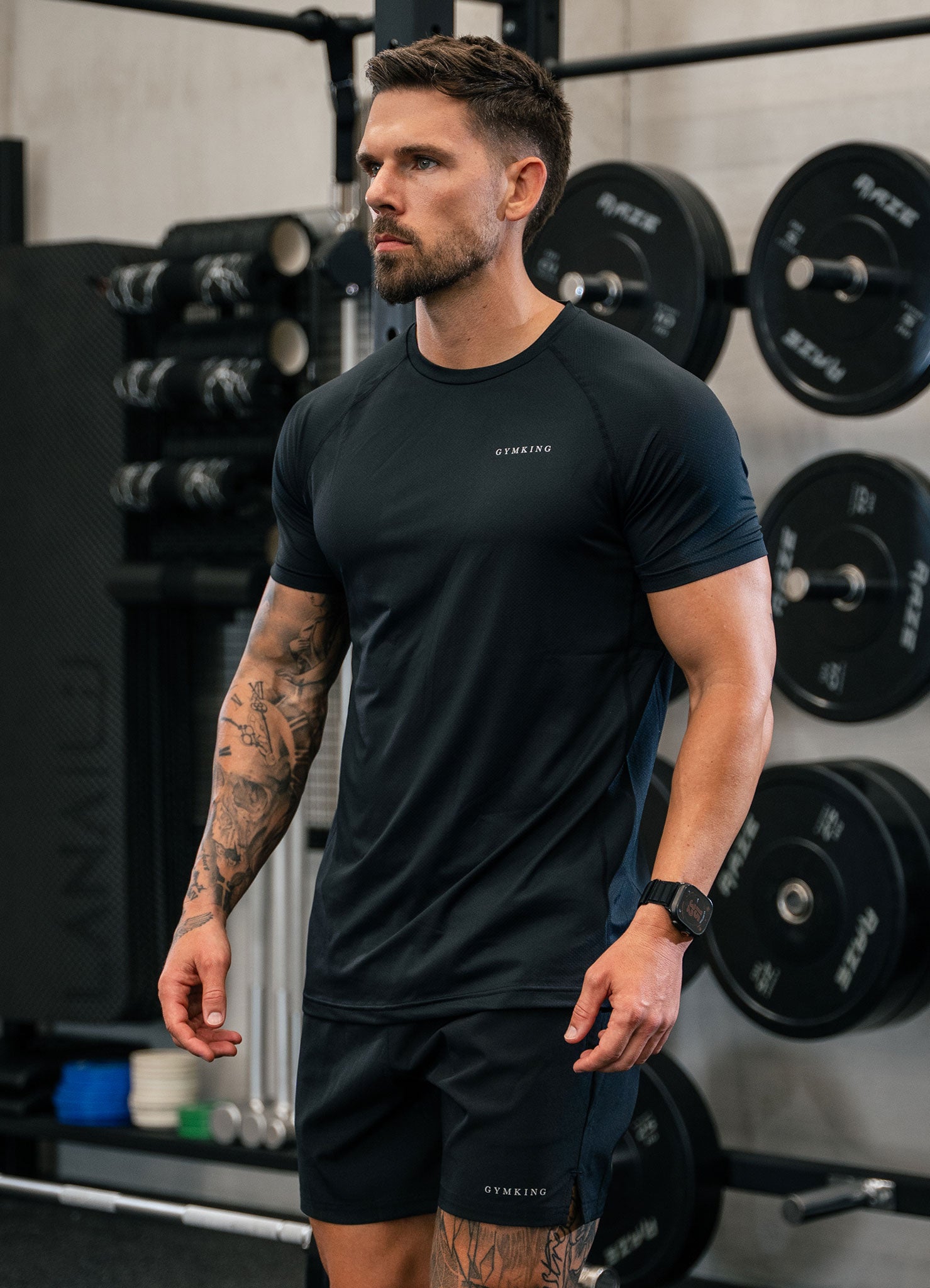 Gym King Energy Linear T-Shirt - Black
